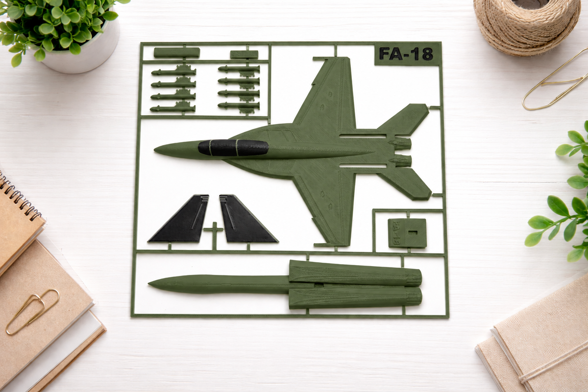 F/A-18 Fighter Jet 3D Printed Model Kit F/A-18 Fighter Jet 3D Printed Model Kit – Military Aircraft Desk Decor – Modern Aviation Display – Fighter Jet Model – Aviation Gift