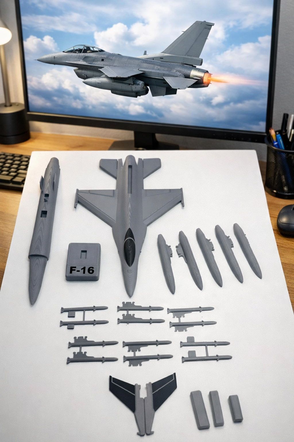 F-16 Falcon 3D Printed Model Kit F-16 Falcon 3D Printed Model Kit – Fighter Jet DIY Build – Military Aircraft Display – Aviation Desk Decor