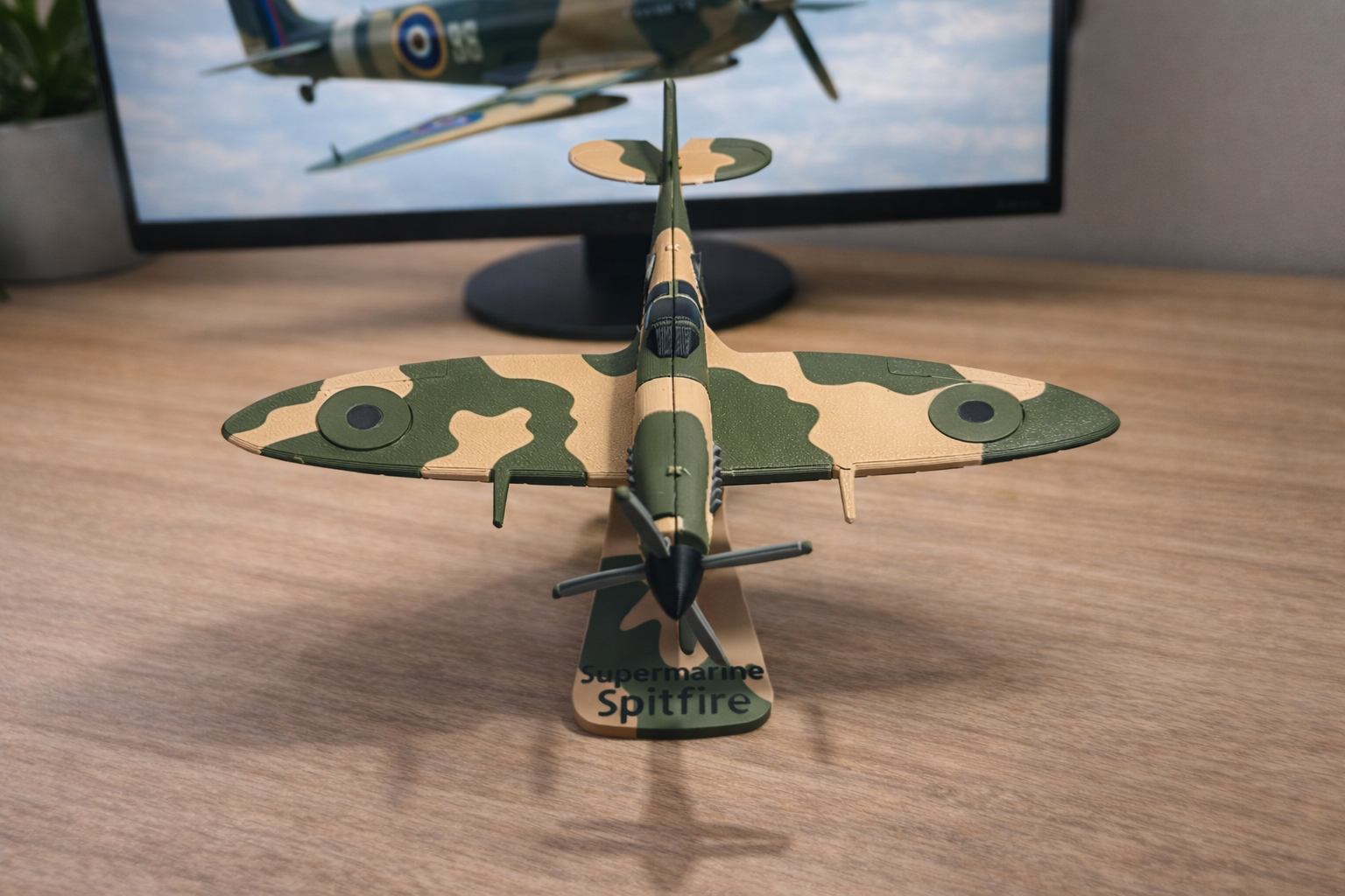Spitfire WWII Fighter Plane Kit Card | 3D Printed Aircraft Model