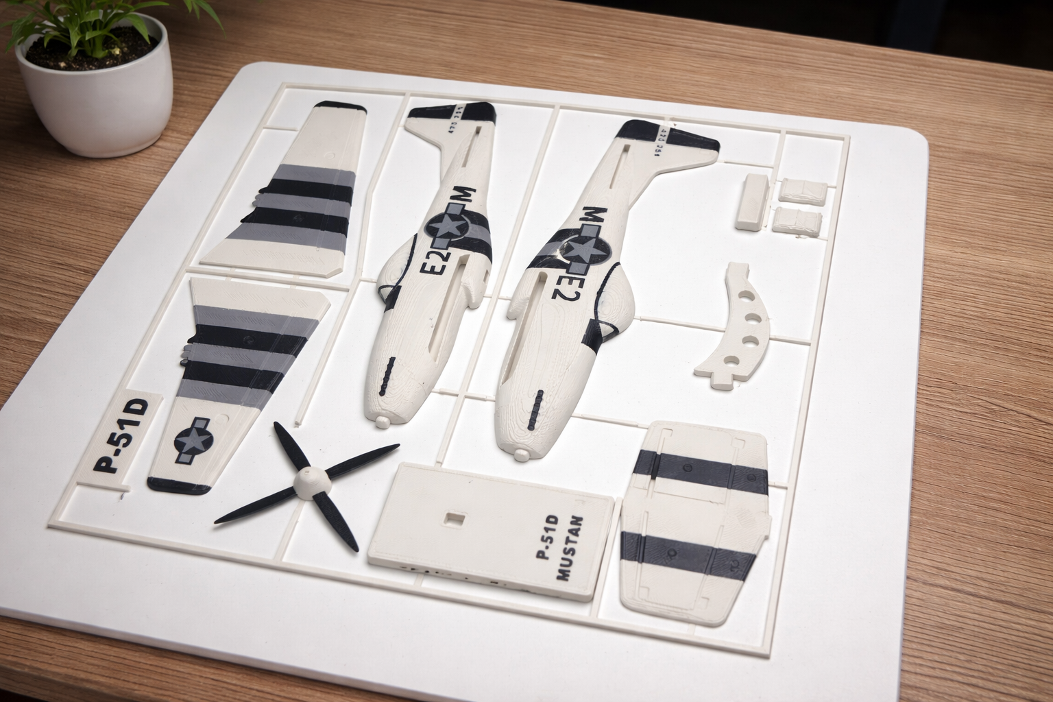 P-51D Mustang 3D Printed Aircraft Model Kit – WWII Fighter Plane