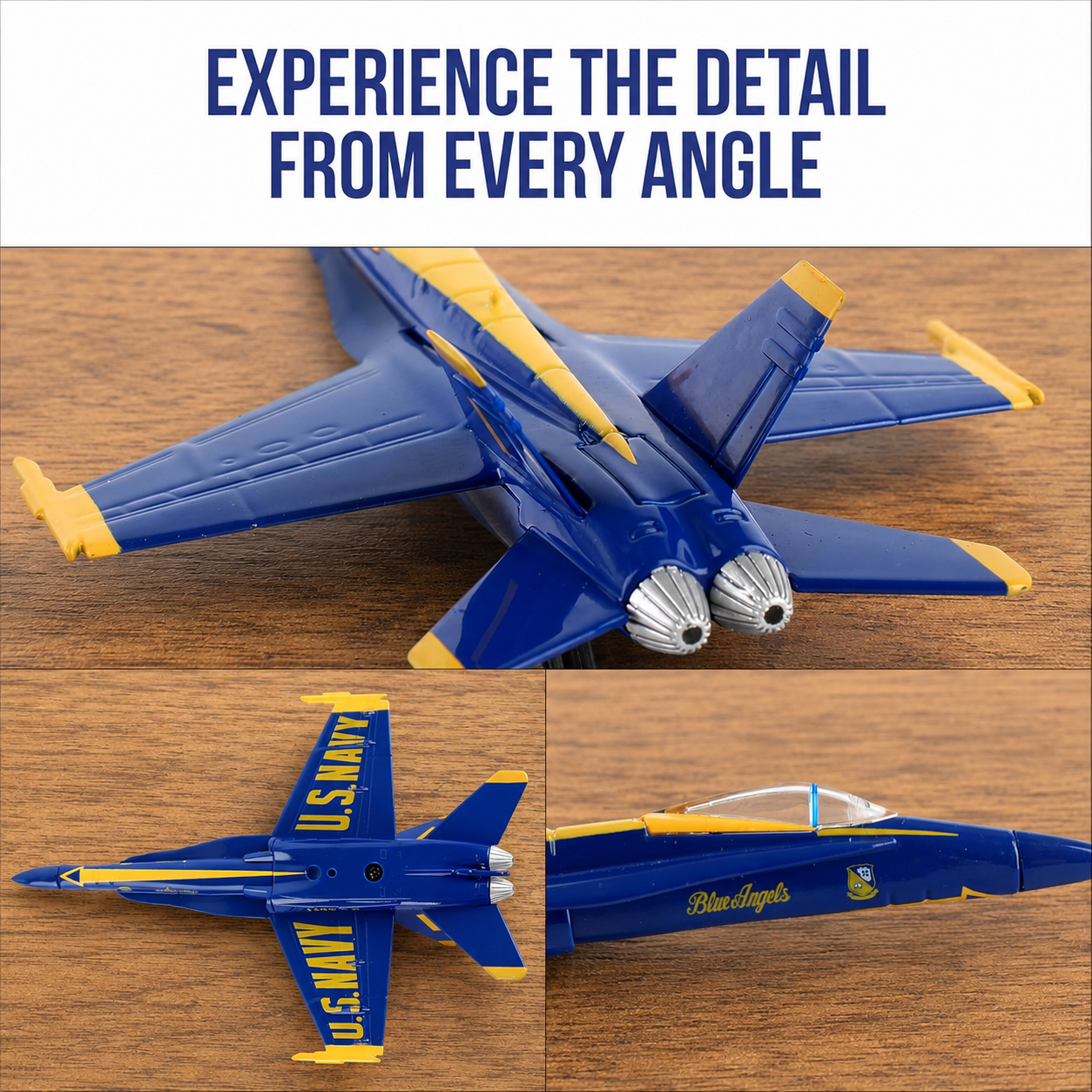 F/A-18C Hornet Blue Angels Die-Cast Aircraft Model – 1/150 Scale Display Jet