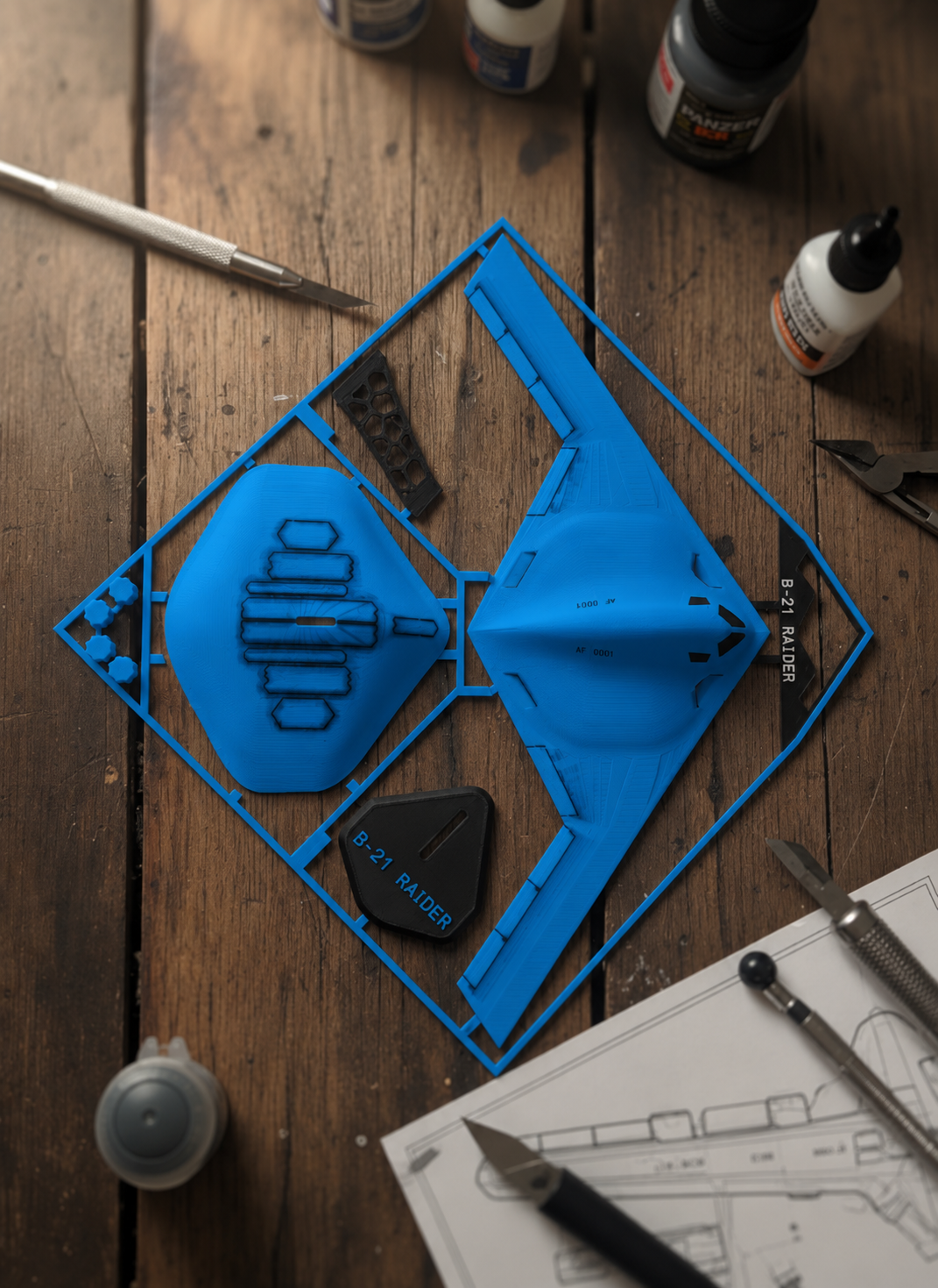 B-21 Raider 3D Printed Aircraft Model Kit – Stealth Bomber Edition