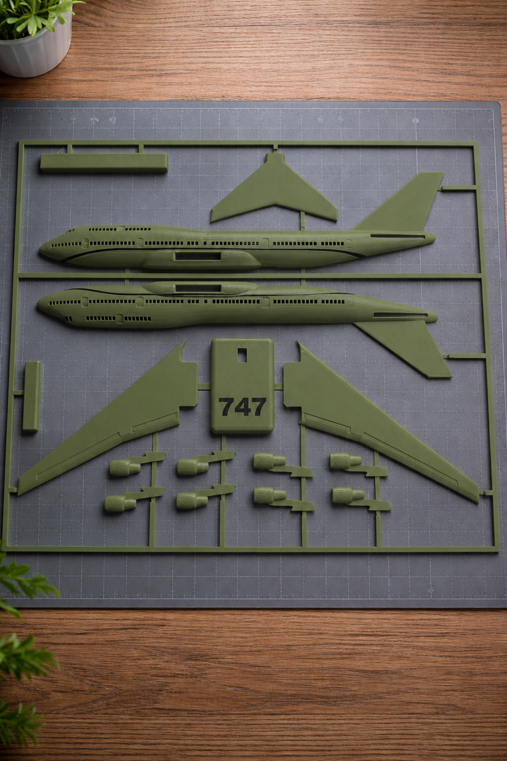 Boeing 747 Jumbo Jet 3D Printed Aircraft Model Kit – Commercial Airliner