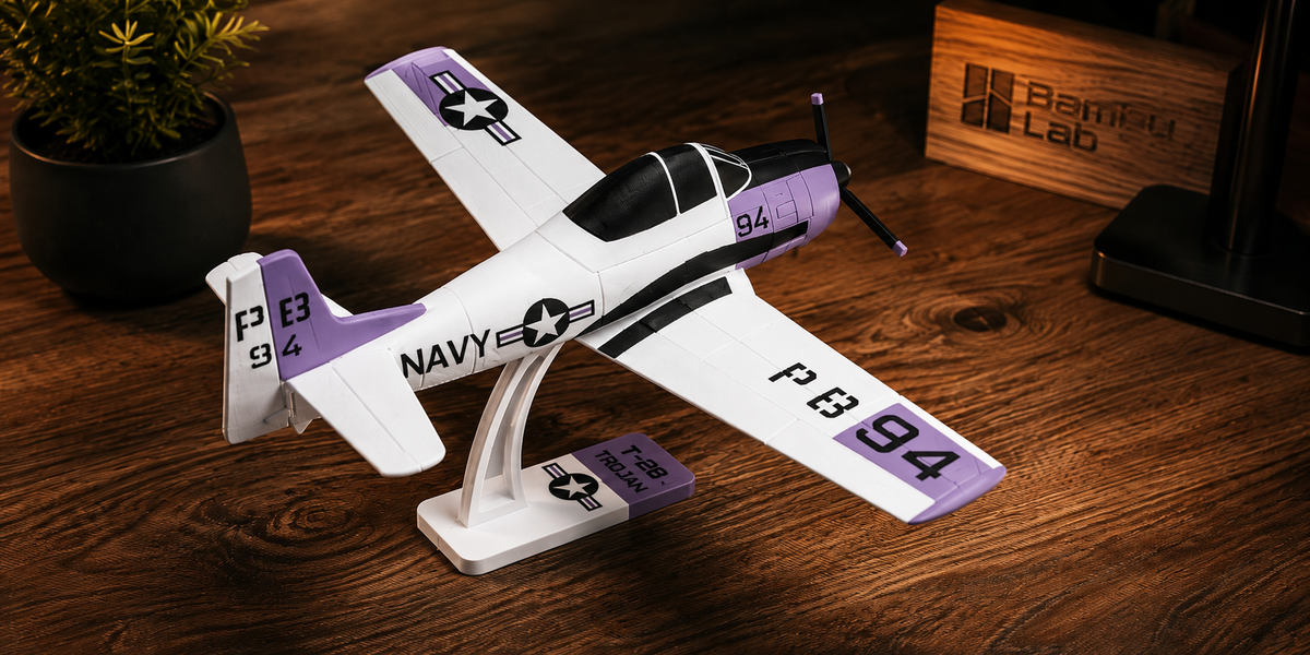T-28 Trojan Navy Kit Card 3D Printed Aircraft Model Kit | Snap Fit Desk Display | DIY Plane Gift