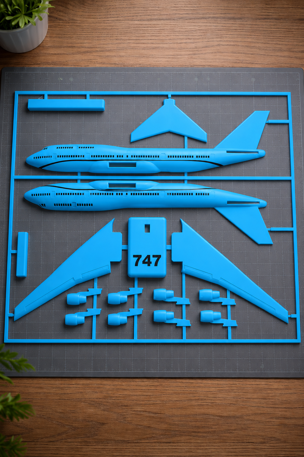 Boeing 747 Jumbo Jet 3D Printed Aircraft Model Kit – Commercial Airliner