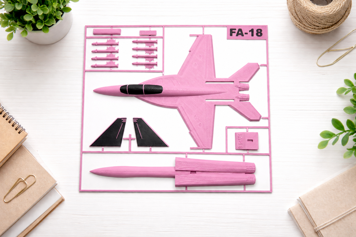 F/A-18 Fighter Jet 3D Printed Model Kit F/A-18 Fighter Jet 3D Printed Model Kit – Military Aircraft Desk Decor – Modern Aviation Display – Fighter Jet Model – Aviation Gift