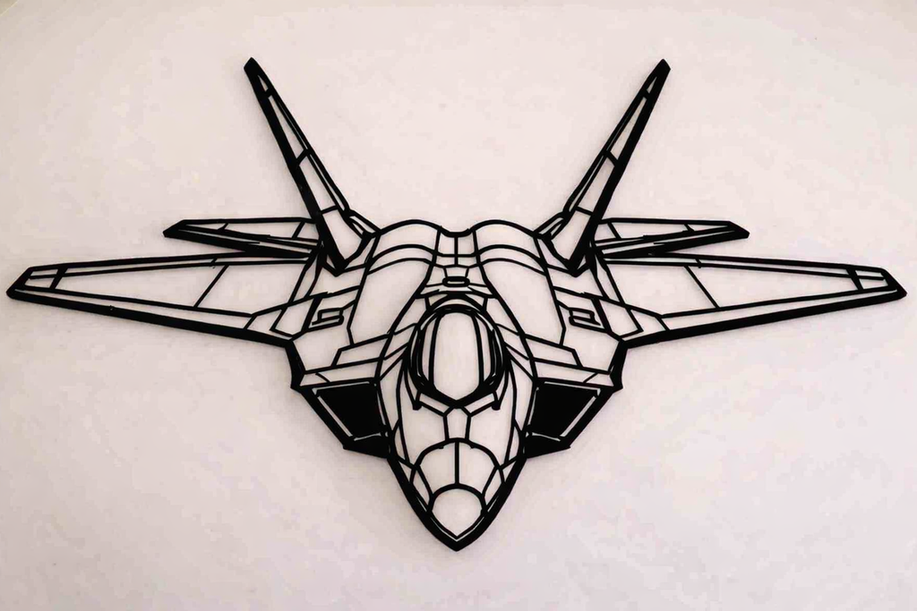 F-22 Raptor Wall Art F-22 Raptor Wall Art – 3D Printed Fighter Jet Wall Decor – Military Aircraft Metal Style Wall Hanging – Aviation Room Decor
