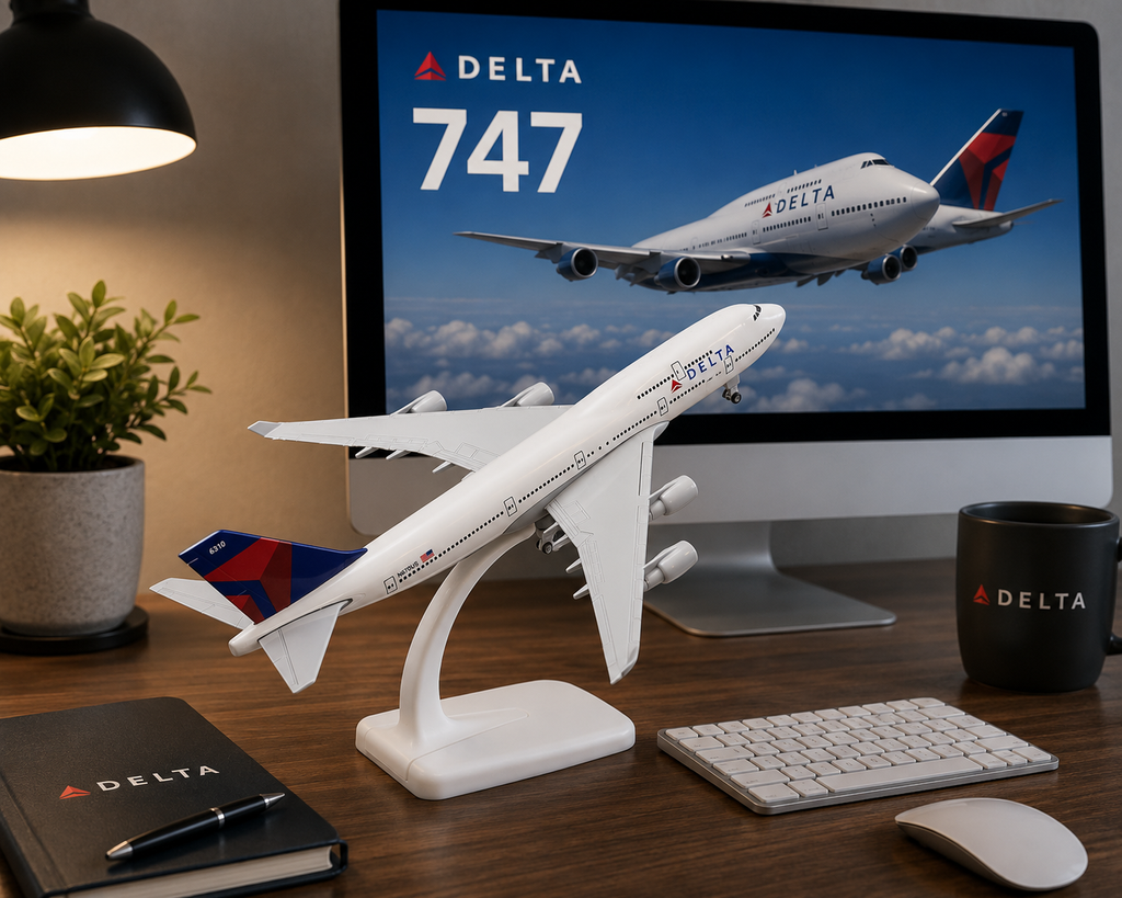 Delta Boeing 747 Die-Cast Aircraft Model – 1/300 Scale Display Plane