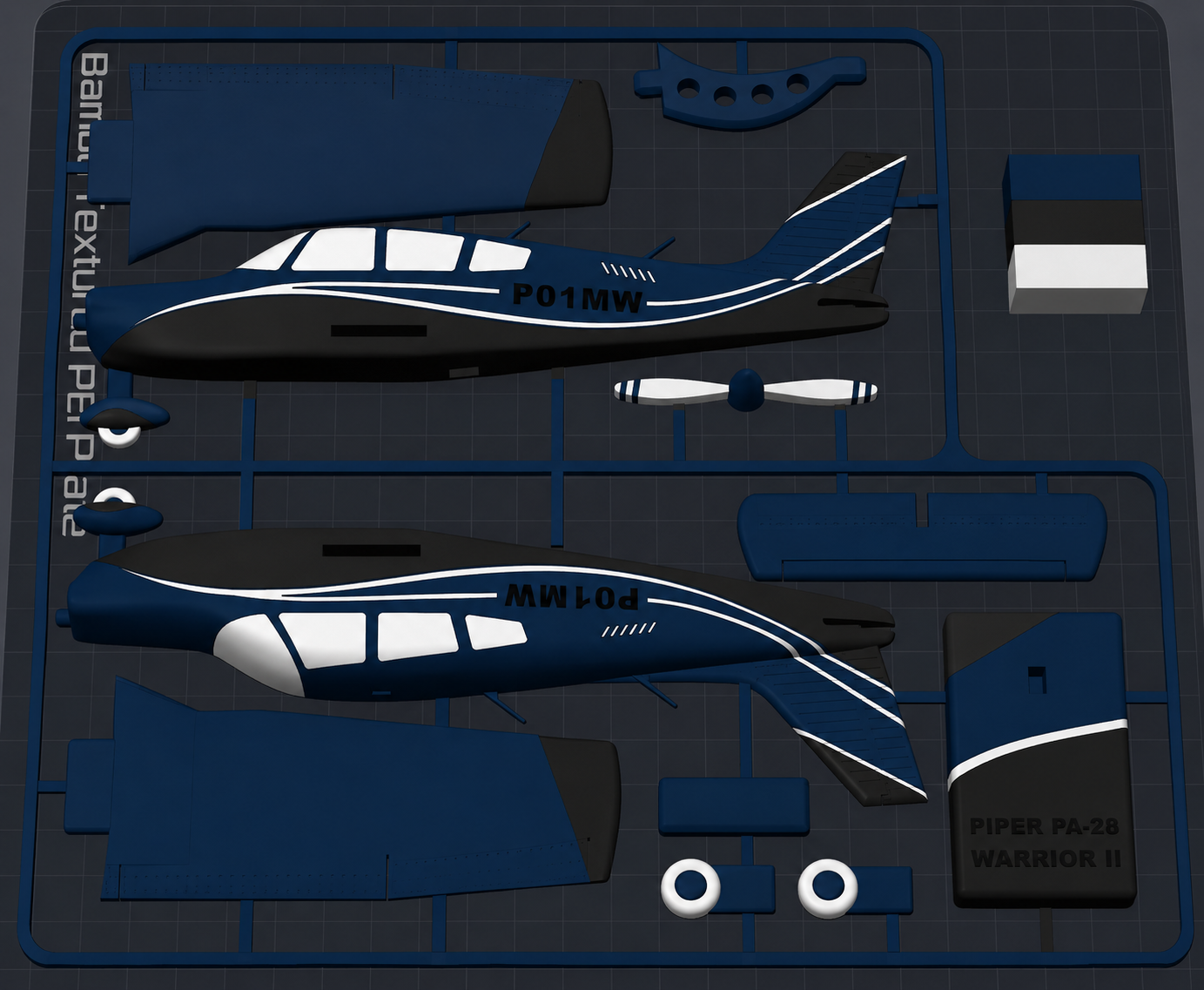 Piper PA-28 Warrior II 3D Printed Model Kit – Multiple Colors Available
