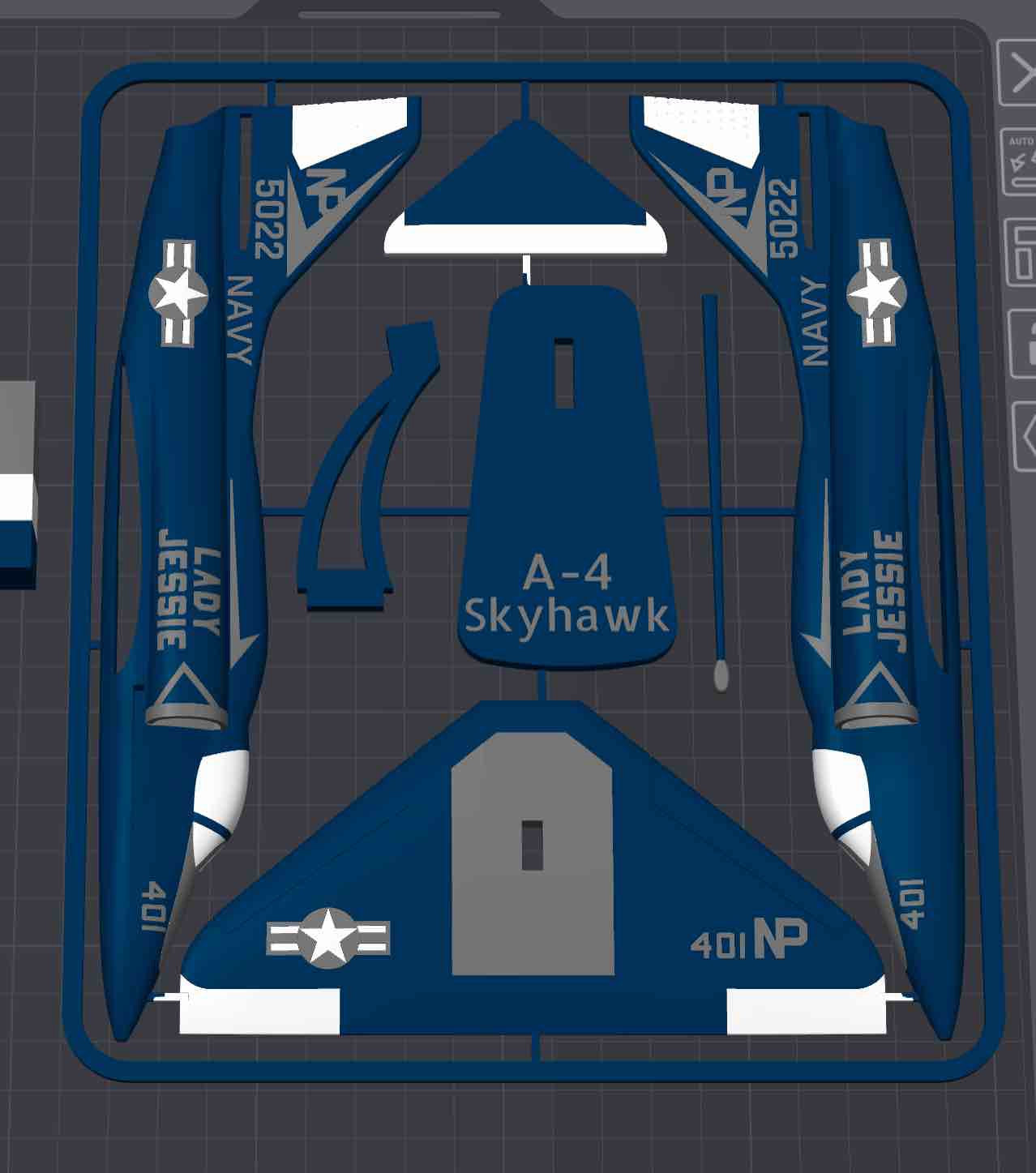 A-4 Skyhawk Loose Piece Display Model – 3D Printed Navy Jet Aircraft Decor
