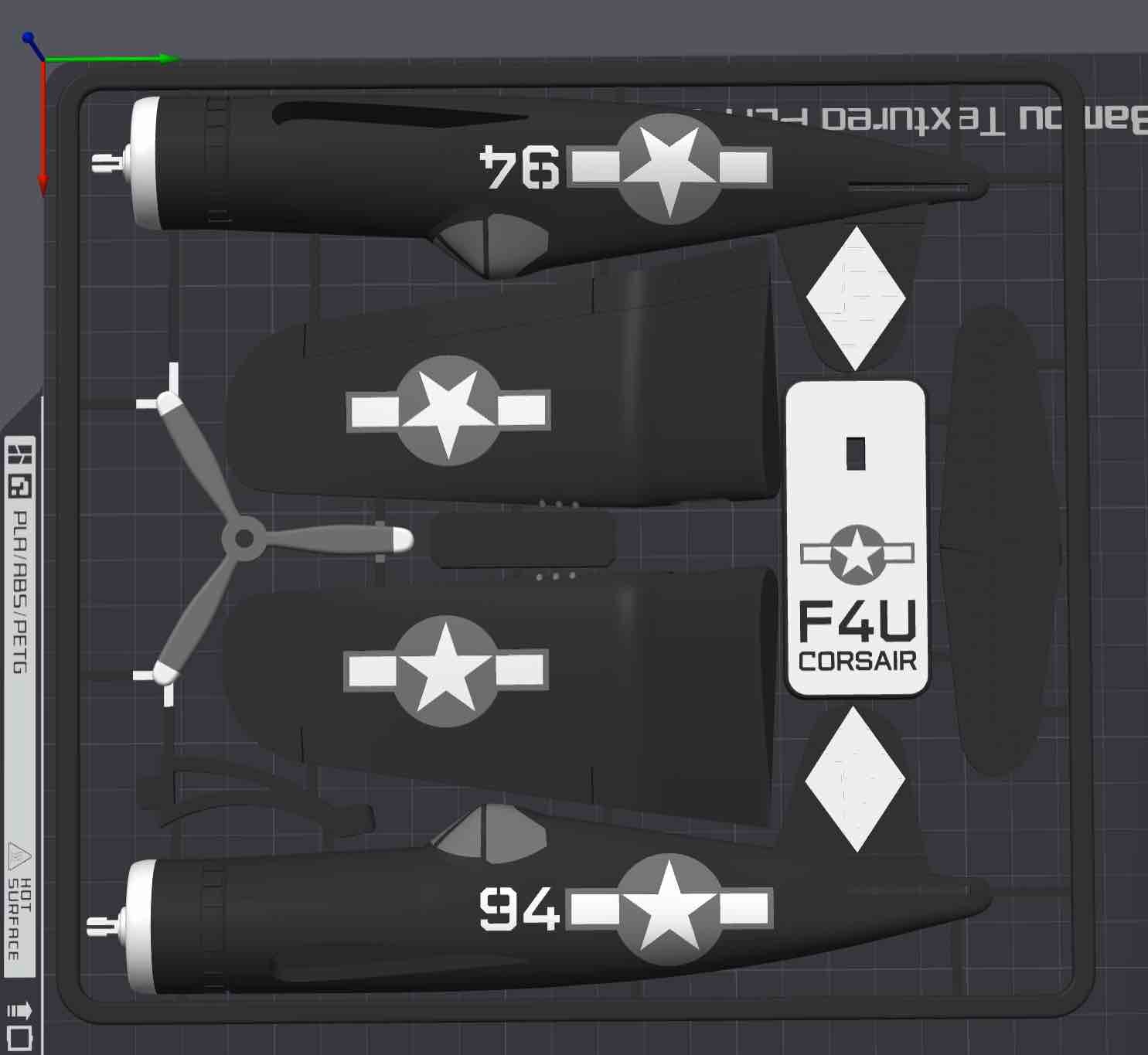 F4U Corsair 3D Printed Aircraft Model Kit – WWII Fighter Plane Edition