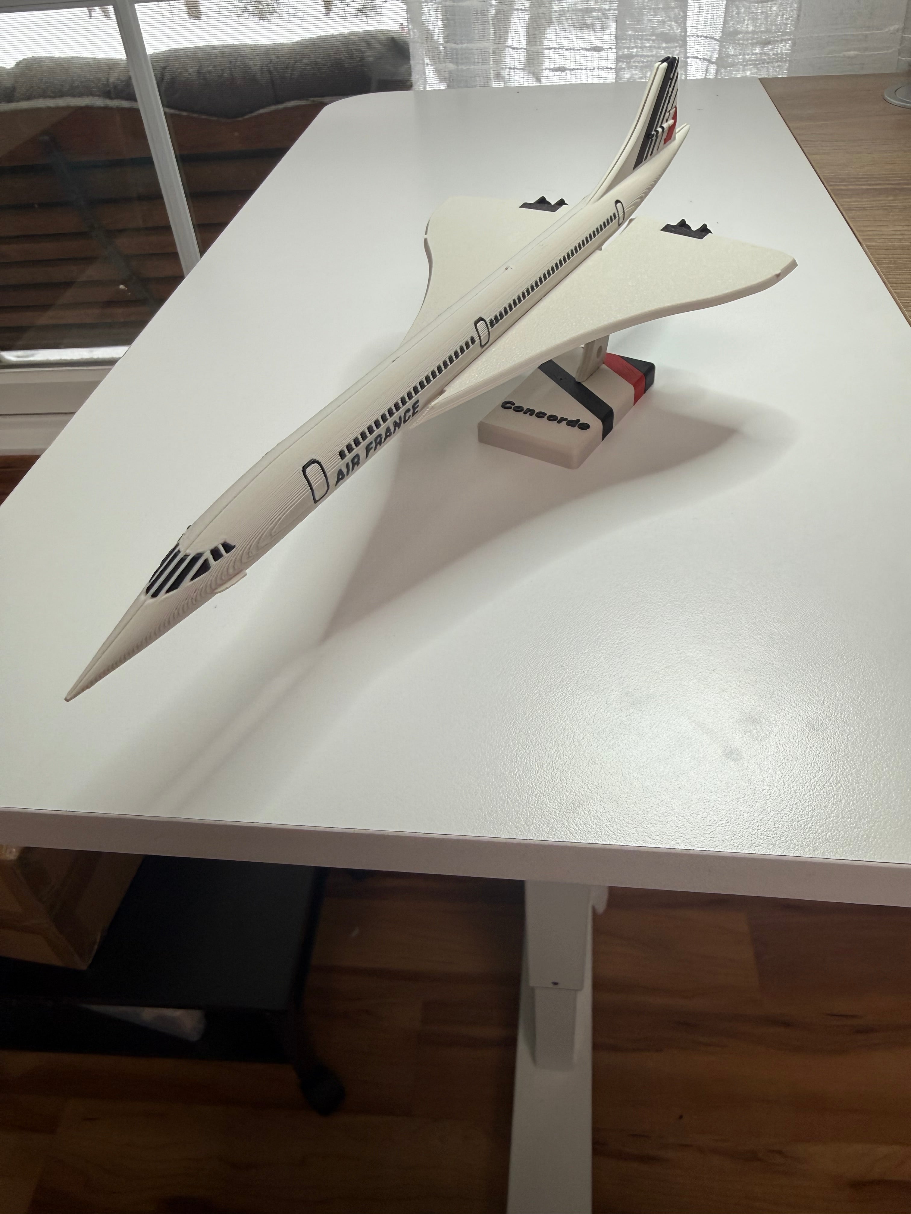 Concorde Supersonic Jet 3D Printed Aircraft Model Kit – Air France Edition