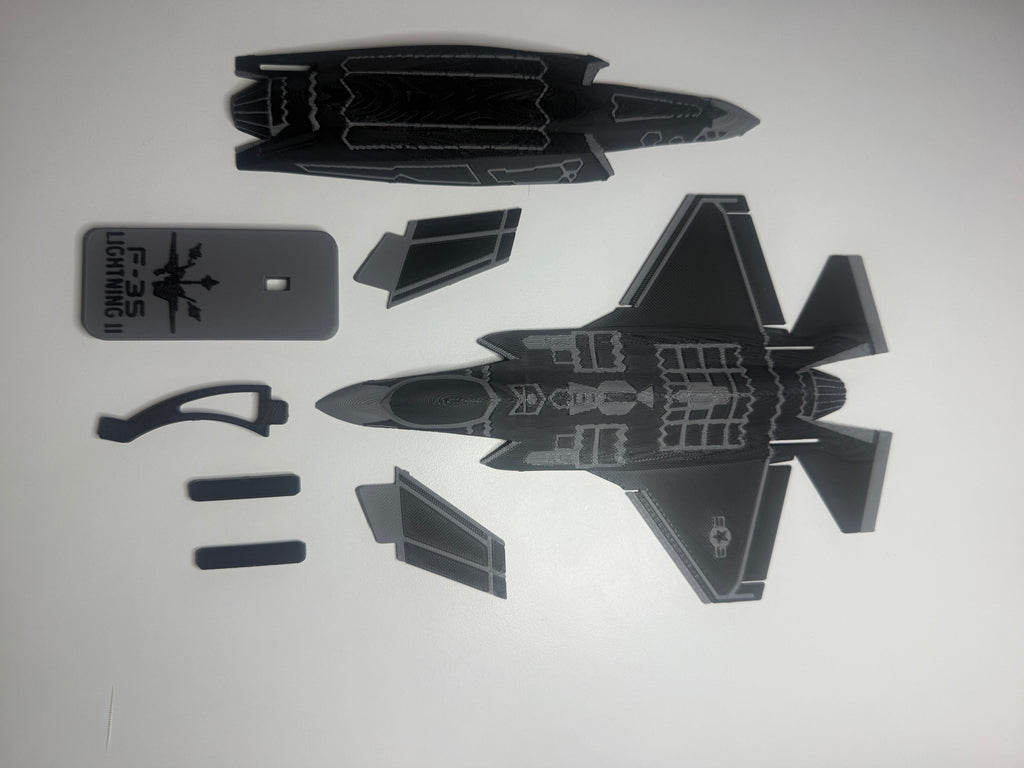 F-35 Lightning II Black 3D Printed Aircraft Model Kit – Stealth Fighter Edition