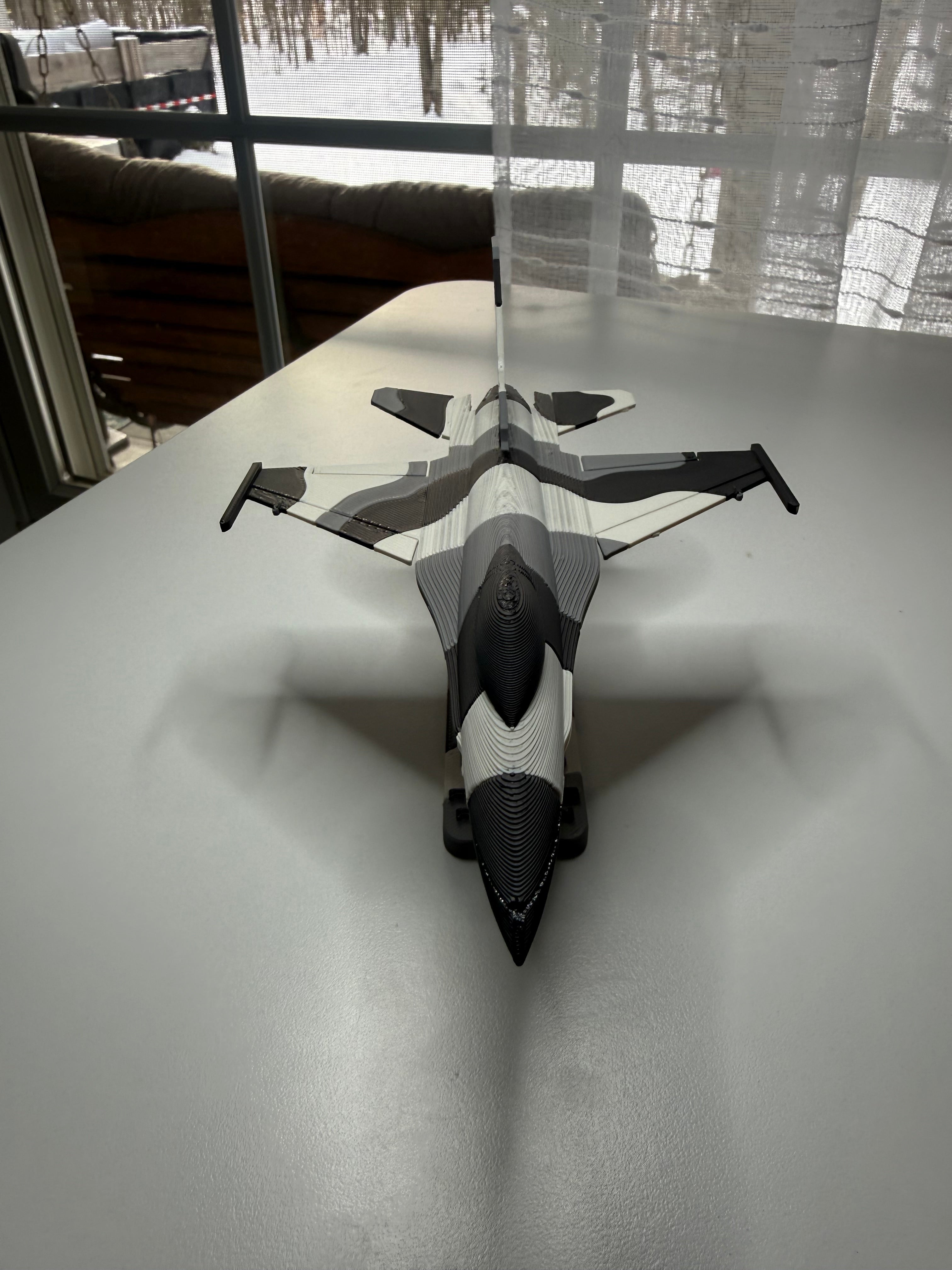 F-16 Fighting Falcon Camo 3D Printed Aircraft Model Kit – Tactical Fighter Jet Edition
