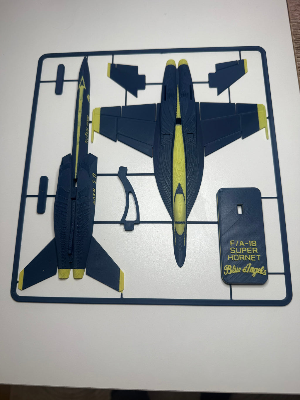 Blue Angels F/A-18 Super Hornet 3D Printed Aircraft Model Kit – Navy Demonstration Jet Edition