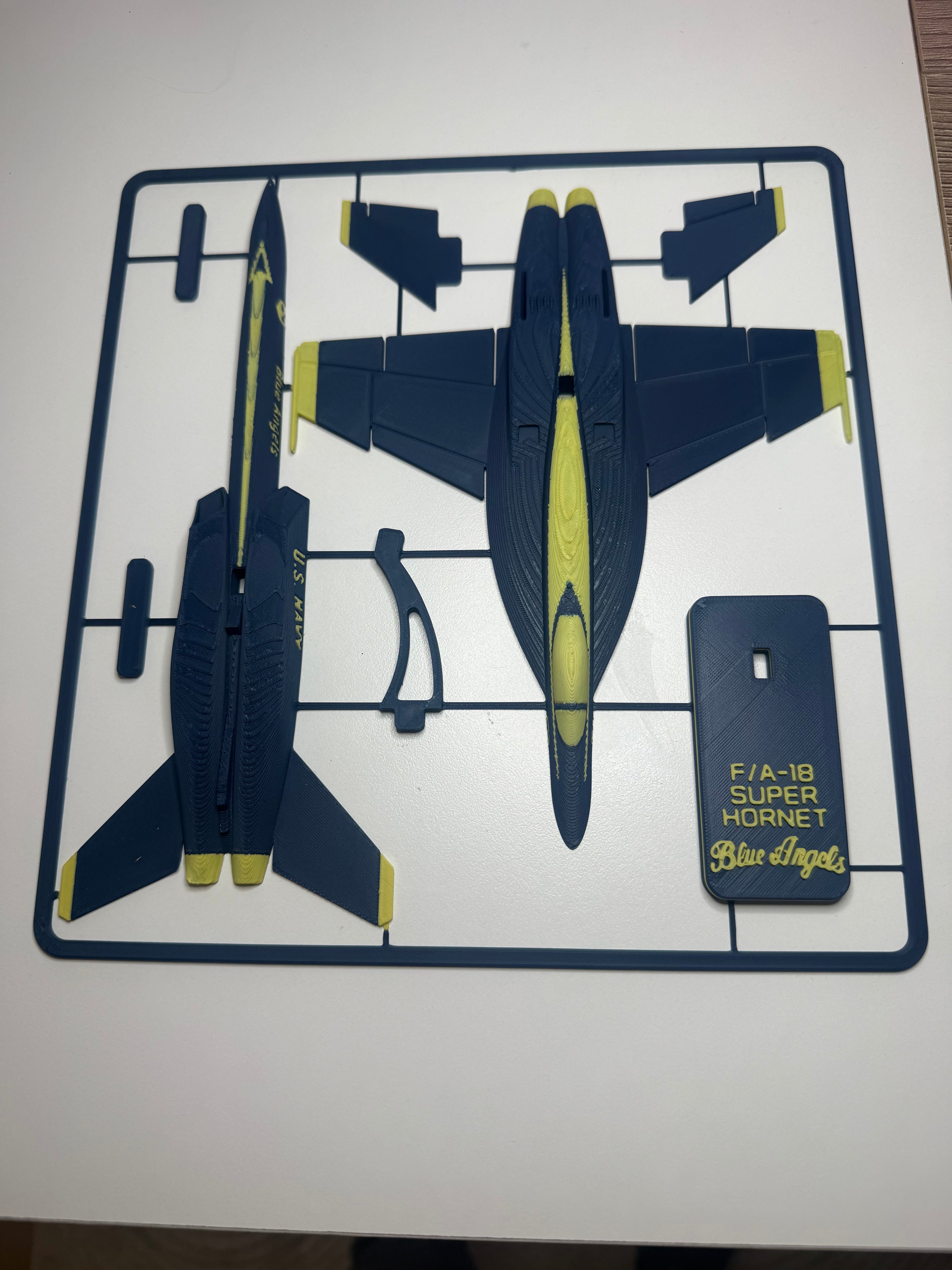 Blue Angels F/A-18 Super Hornet 3D Printed Aircraft Model Kit – Navy Demonstration Jet Edition