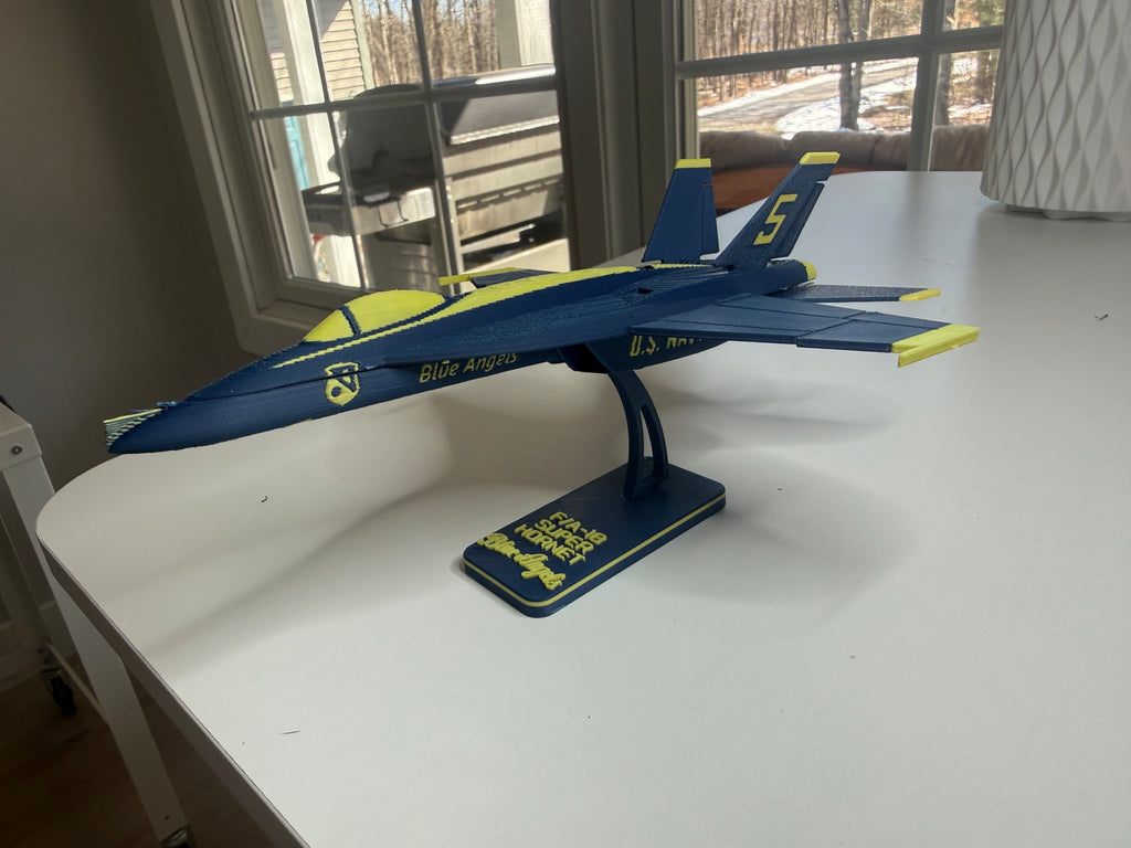 Blue Angels F/A-18 Super Hornet 3D Printed Aircraft Model Kit – Navy Demonstration Jet Edition
