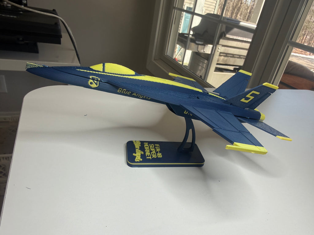 Blue Angels F/A-18 Super Hornet 3D Printed Aircraft Model Kit – Navy Demonstration Jet Edition