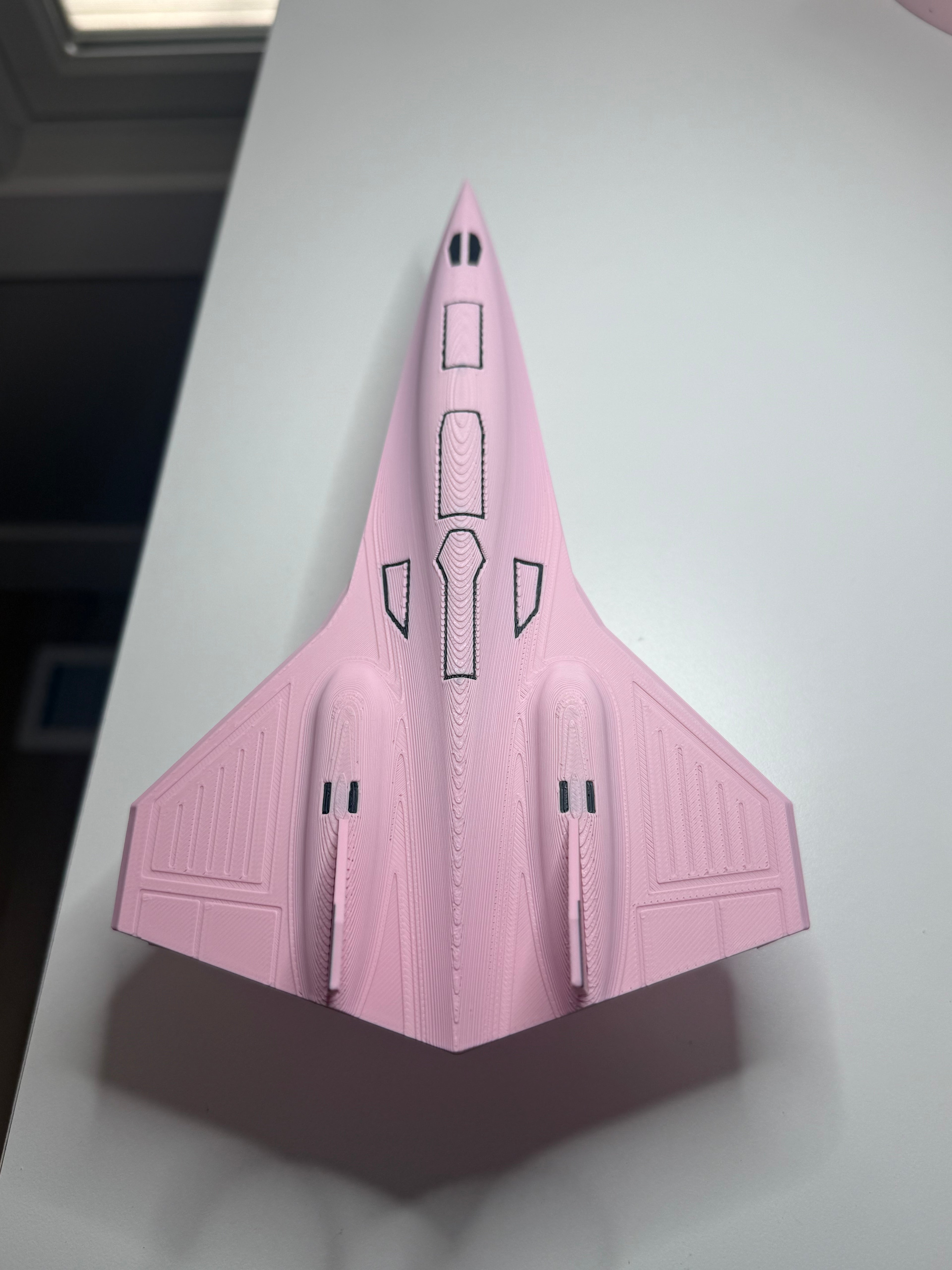 Pink Darkstar SR-72 Model Kit Card – 3D Printed Hypersonic Jet – Cute Pink Aviation Decor – DIY Snap Together Aircraft Model – Desk Display Gift – Future Fighter Jet Model