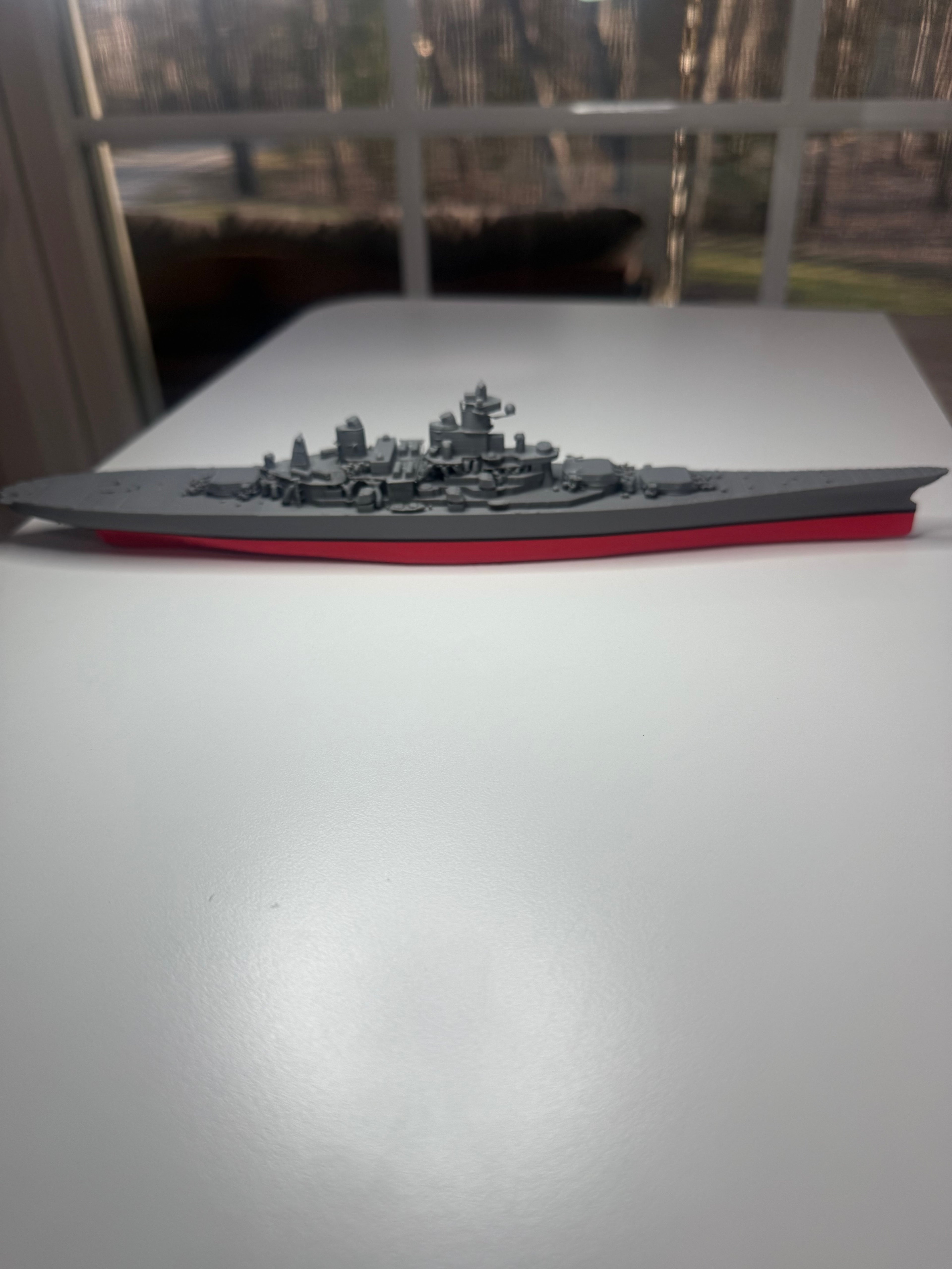 USS Missouri Battleship 3D Printed Display Model – WWII Naval Warship Desk Decor