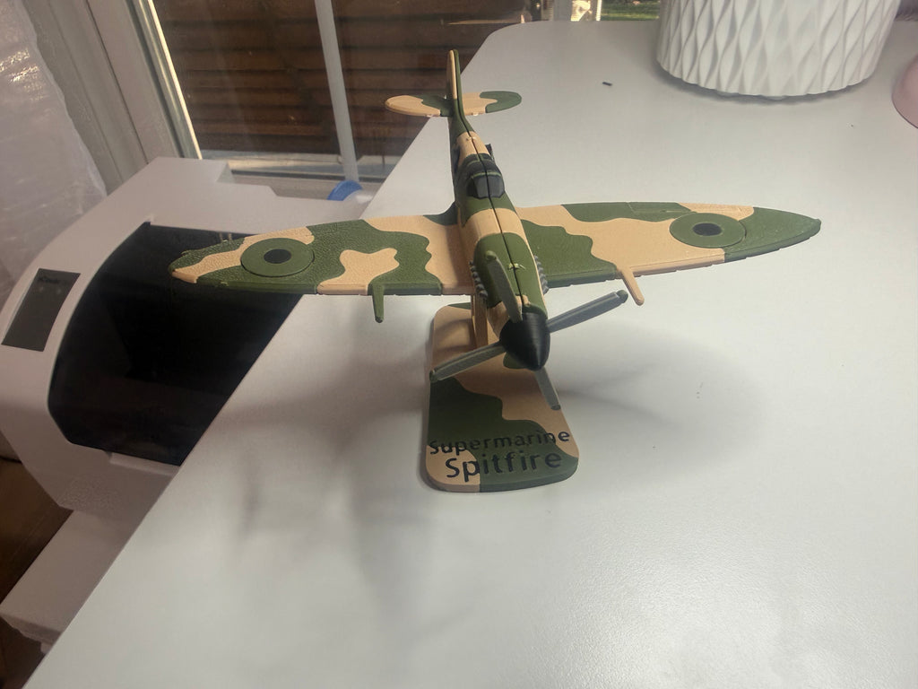 Spitfire WWII Fighter Plane Kit Card | 3D Printed Aircraft Model