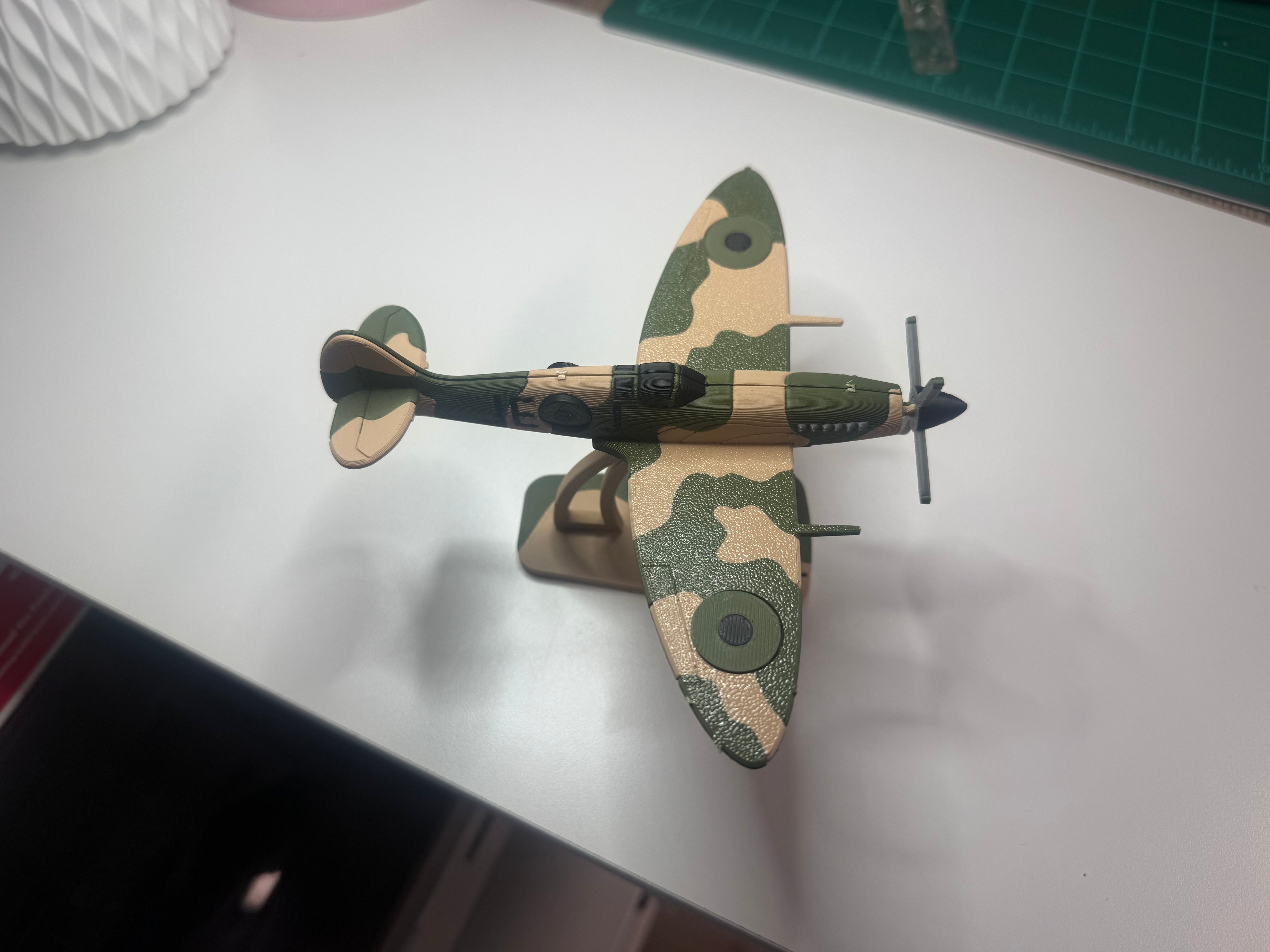 Spitfire WWII Fighter Plane Kit Card | 3D Printed Aircraft Model