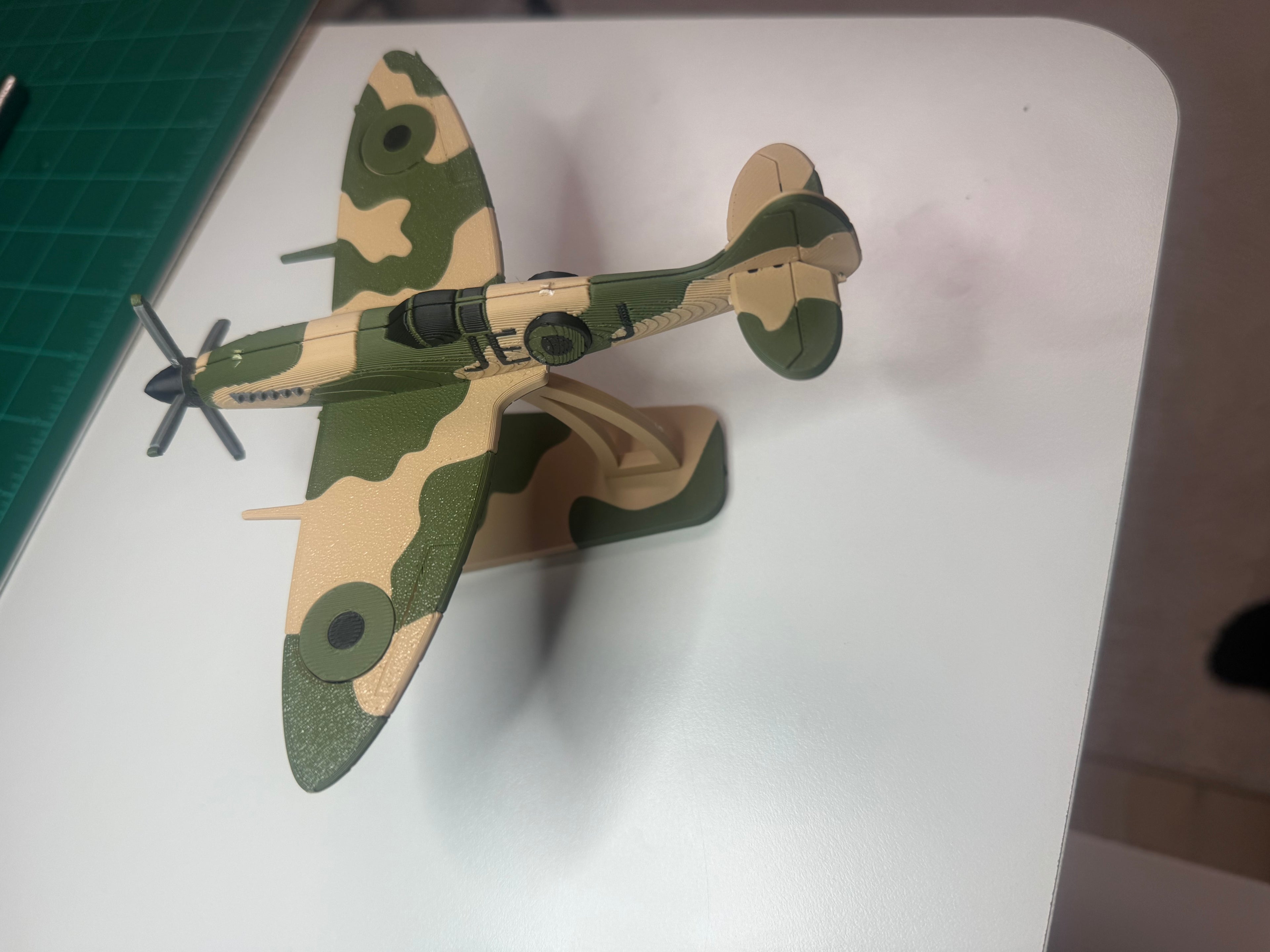 Spitfire WWII Fighter Plane Kit Card | 3D Printed Aircraft Model