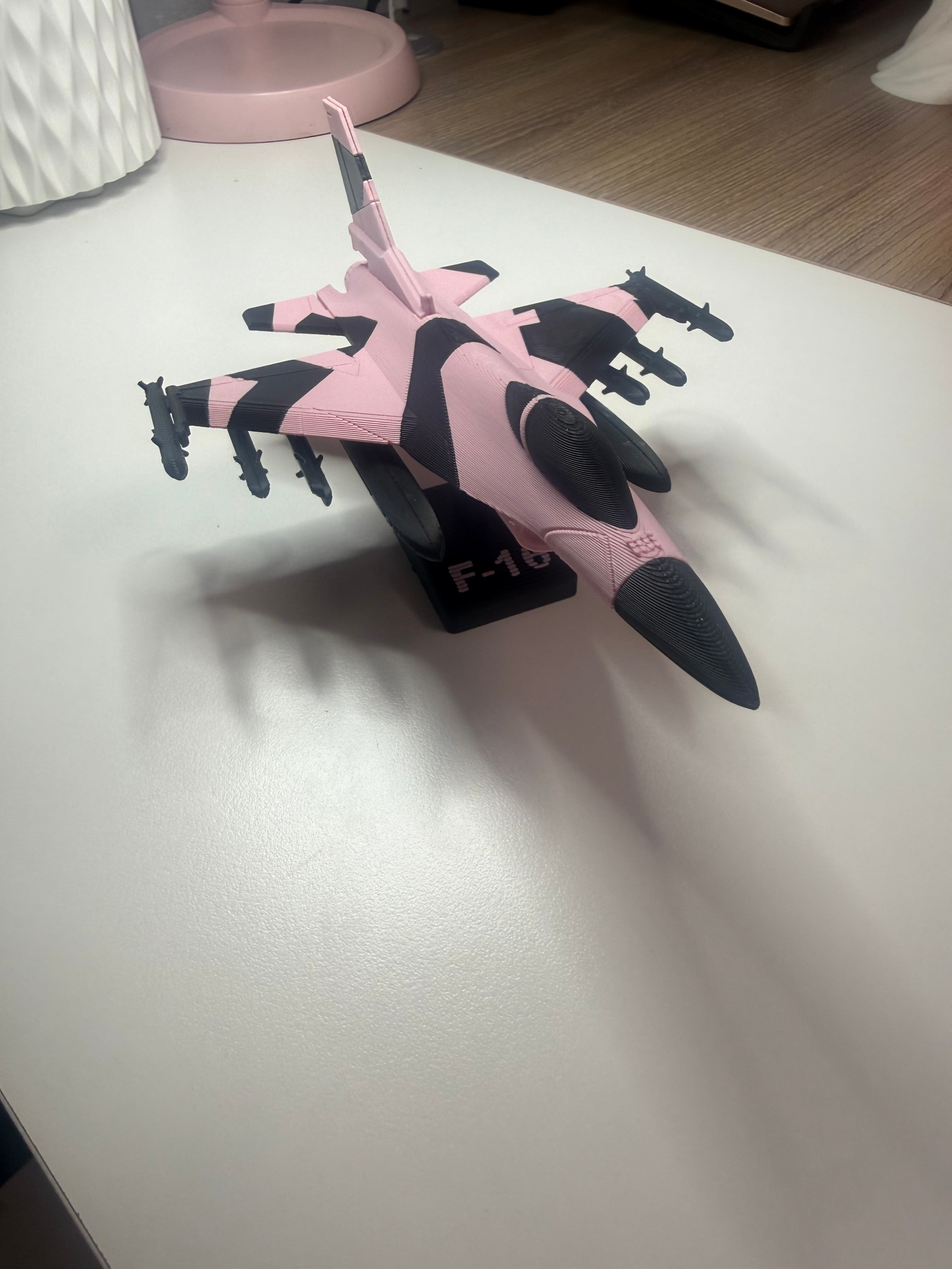 Pink F-16 Fighter Jet 3D Printed Model