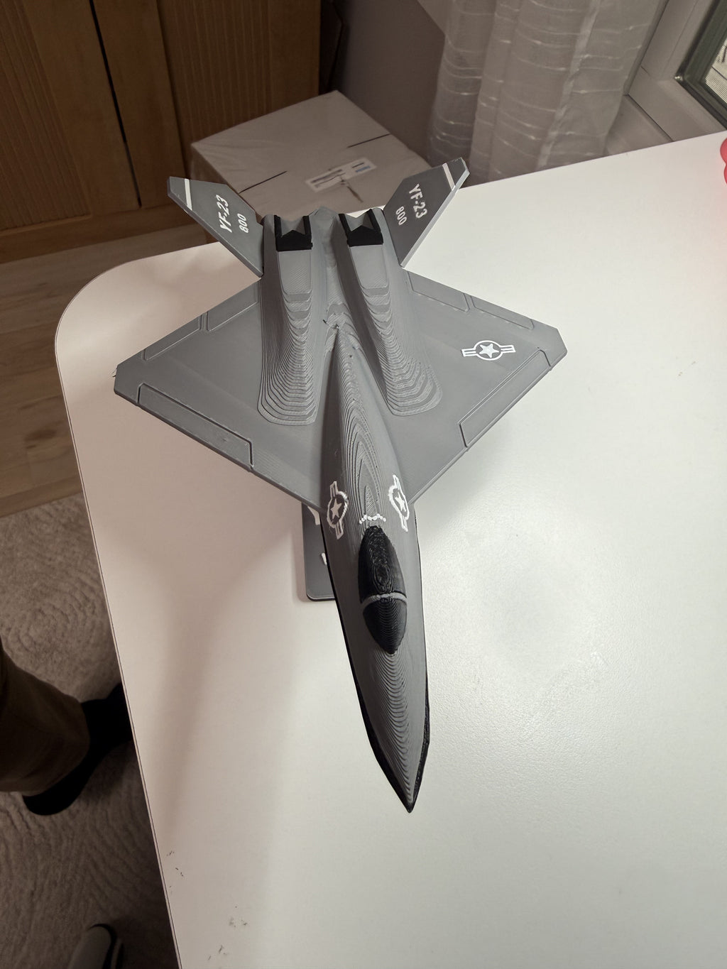 YF-23 Black Widow II 3D Printed Aircraft Display Model – Gray – Loose Piece – Desk Decor