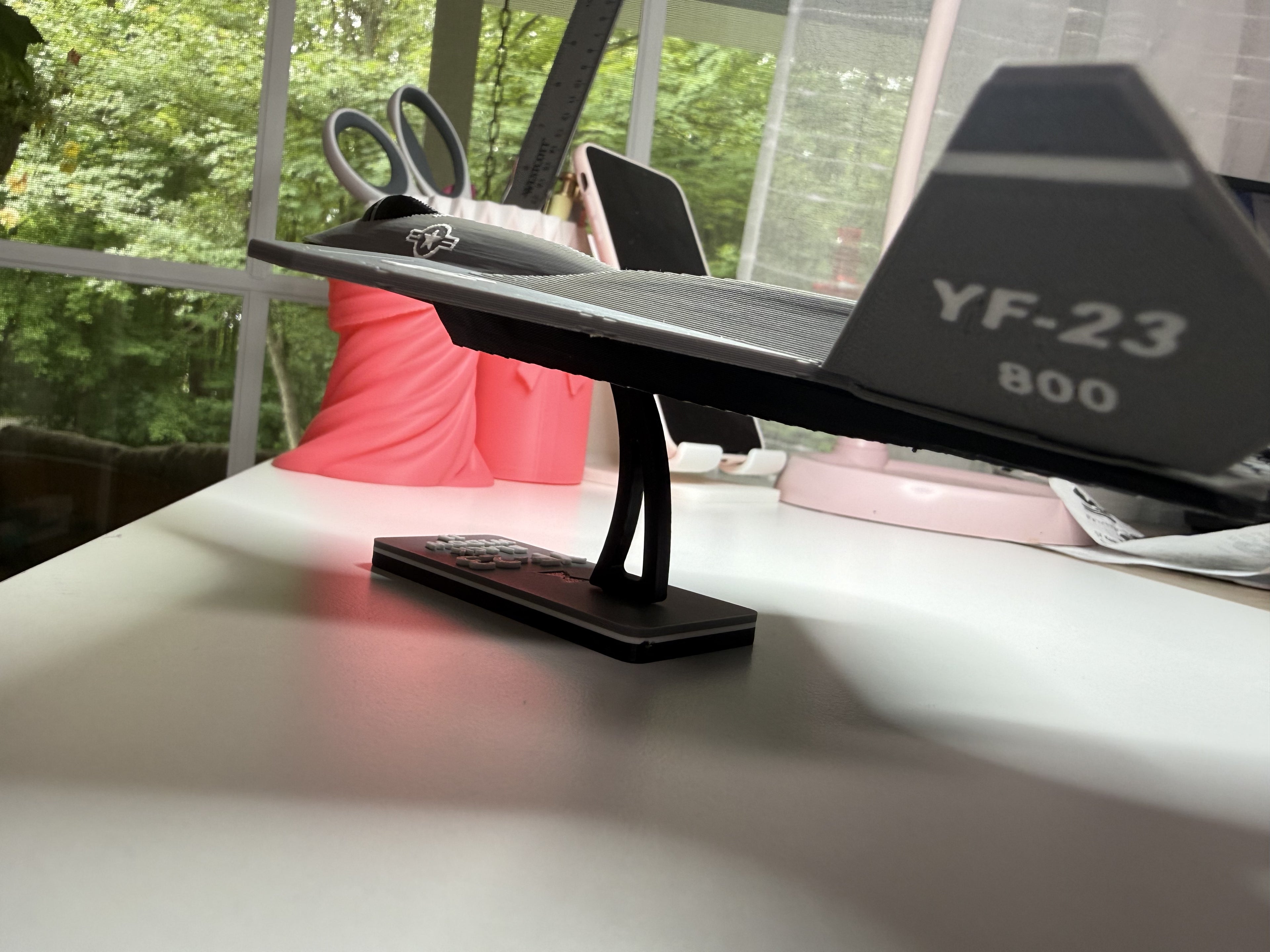 YF-23 Black Widow II 3D Printed Aircraft Display Model – Gray – Loose Piece – Desk Decor