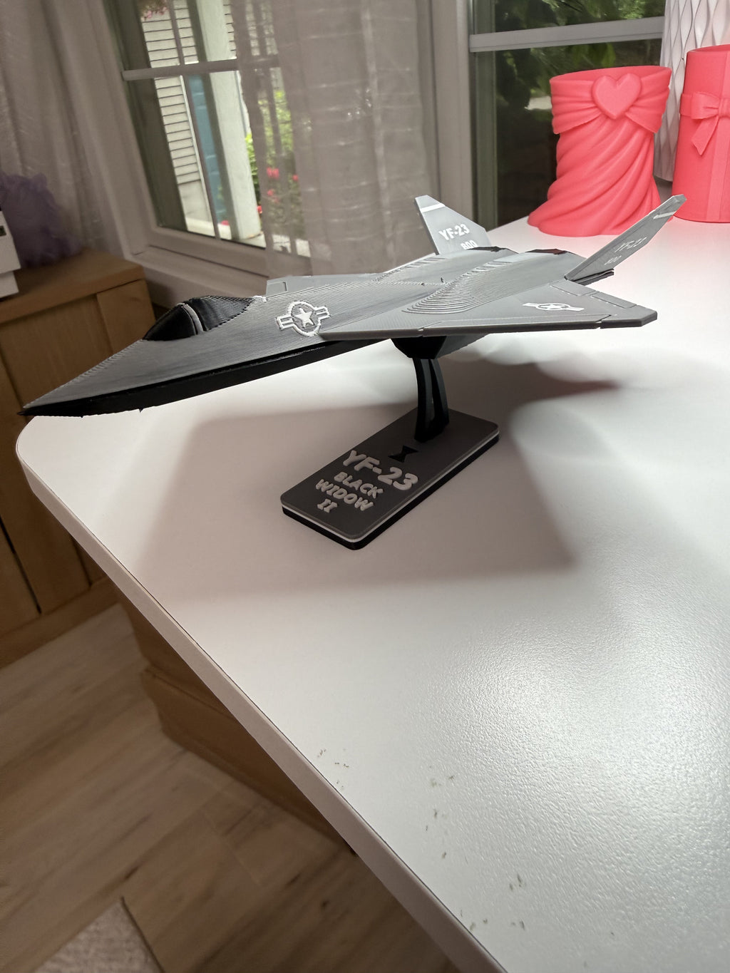 YF-23 Black Widow II 3D Printed Aircraft Display Model – Gray – Loose Piece – Desk Decor