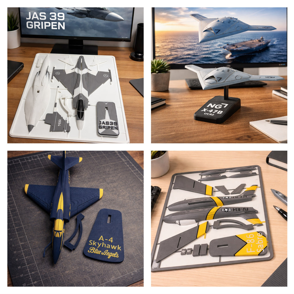 Choose Any 1, 2, 3, 4, or 5 Aircraft 3D Printed Model Kits – DIY Aviation Bundle
