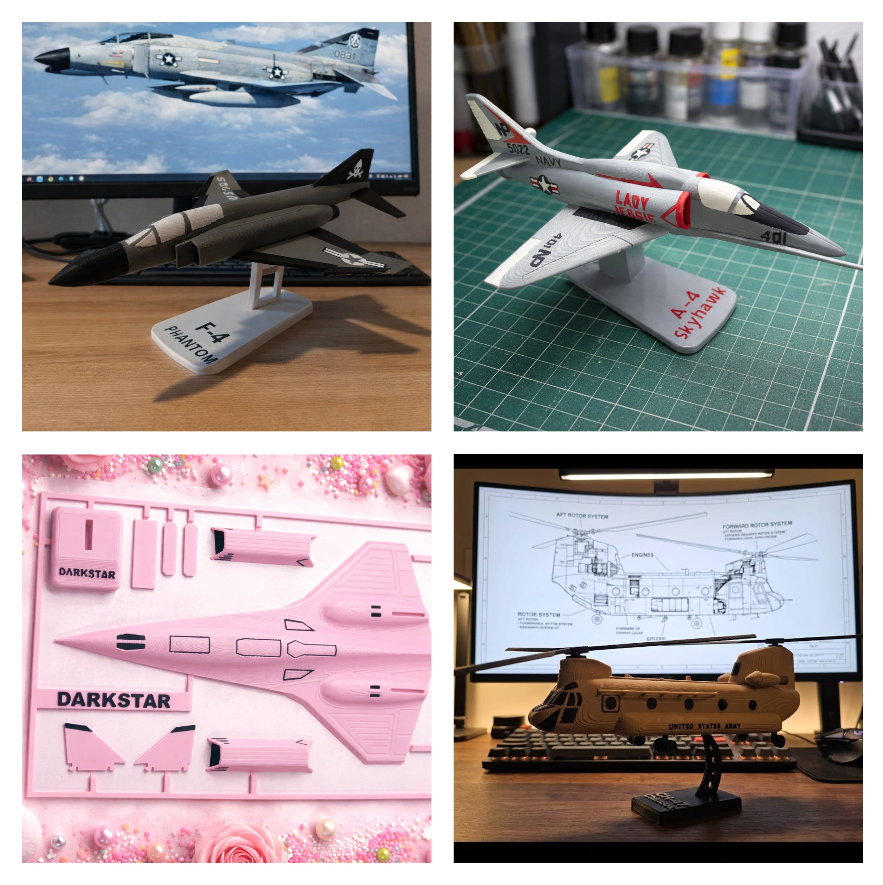 Choose Any 1, 2, 3, 4, or 5 Aircraft 3D Printed Model Kits – DIY Aviation Bundle