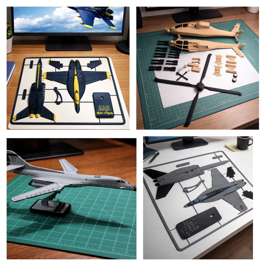 Choose Any 1, 2, 3, 4, or 5 Aircraft 3D Printed Model Kits – DIY Aviation Bundle