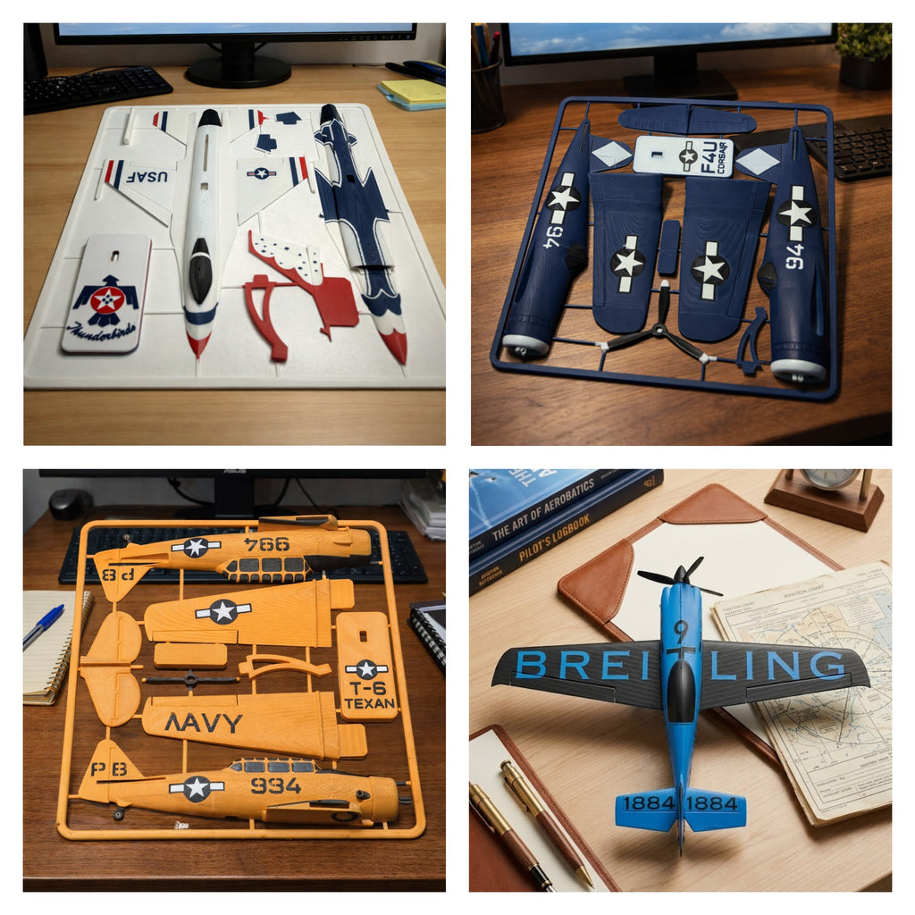 Choose Any 1, 2, 3, 4, or 5 Aircraft 3D Printed Model Kits – DIY Aviation Bundle