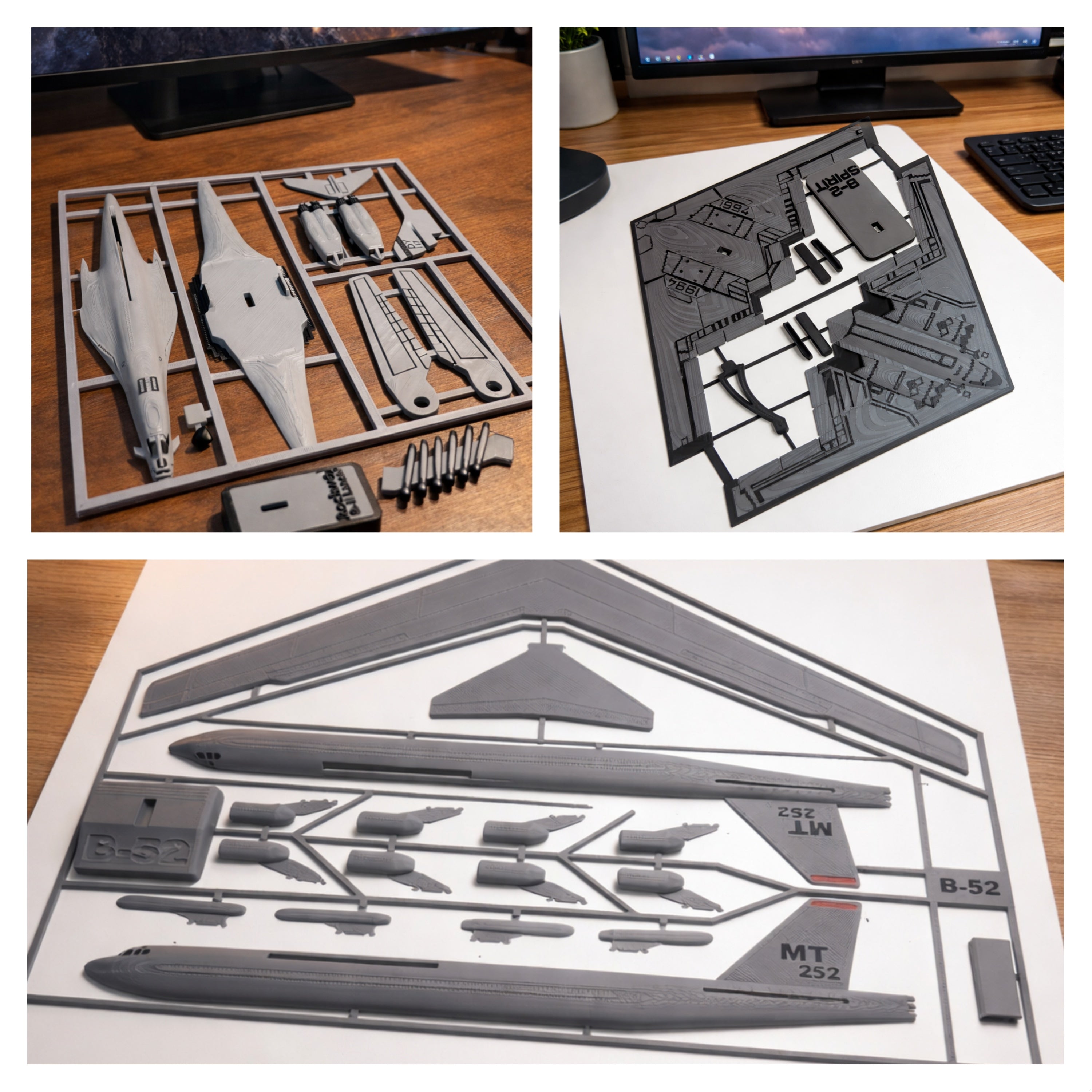 Military Bomber Aircraft Bundle 3D Printed Model Kit Set – Strategic Bomber Collection