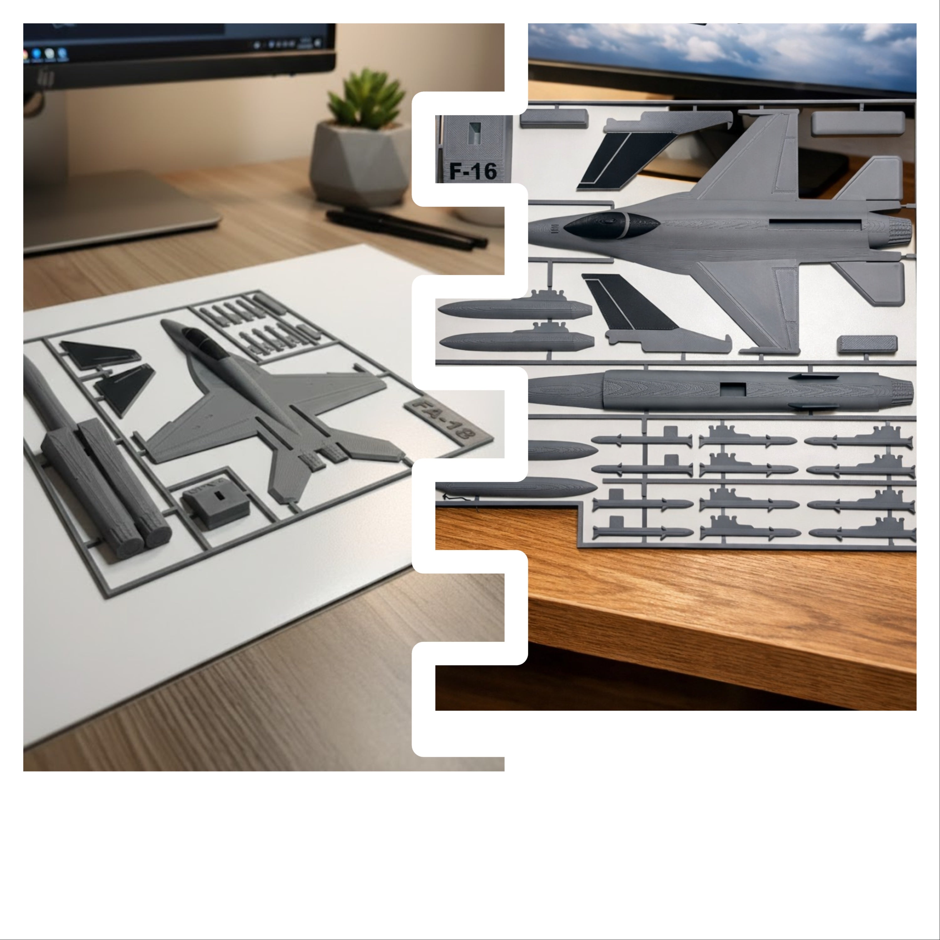 Modern Fighter Jet Bundle 3D Printed Aircraft Model Kit Set – Military Aviation Collection