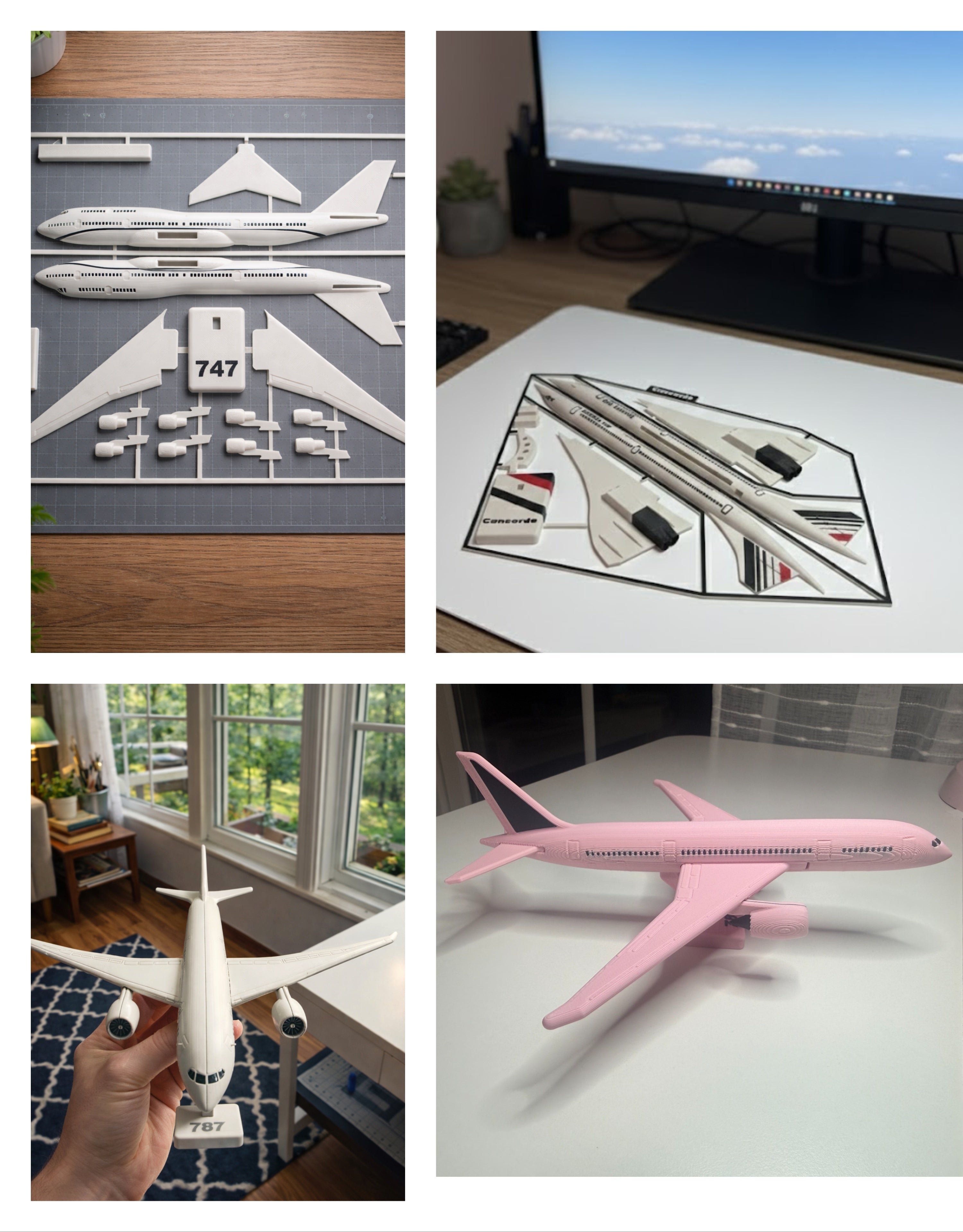 Choose Any 1, 2, 3, 4, or 5 Aircraft 3D Printed Model Kits – DIY Aviation Bundle