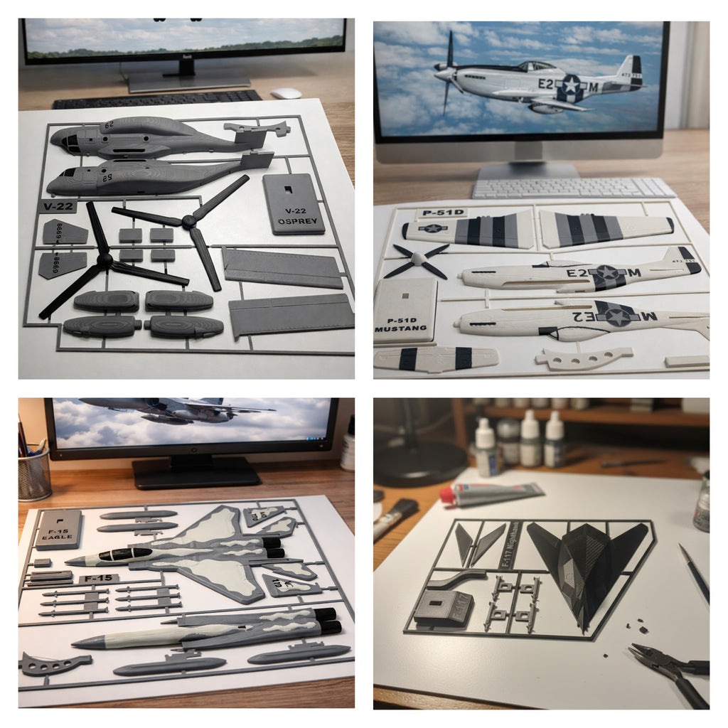 Choose Any 1, 2, 3, 4, or 5 Aircraft 3D Printed Model Kits – DIY Aviation Bundle