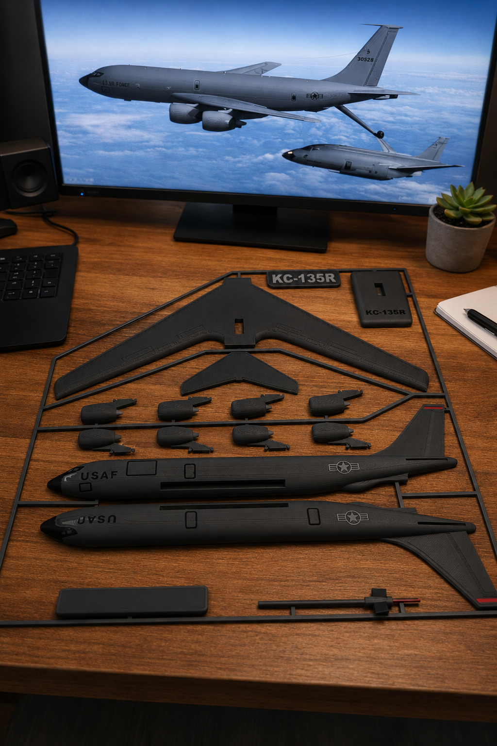 KC-135R Stratotanker 3D Printed Aircraft Model Kit – USAF Refueling Plane Build Kit