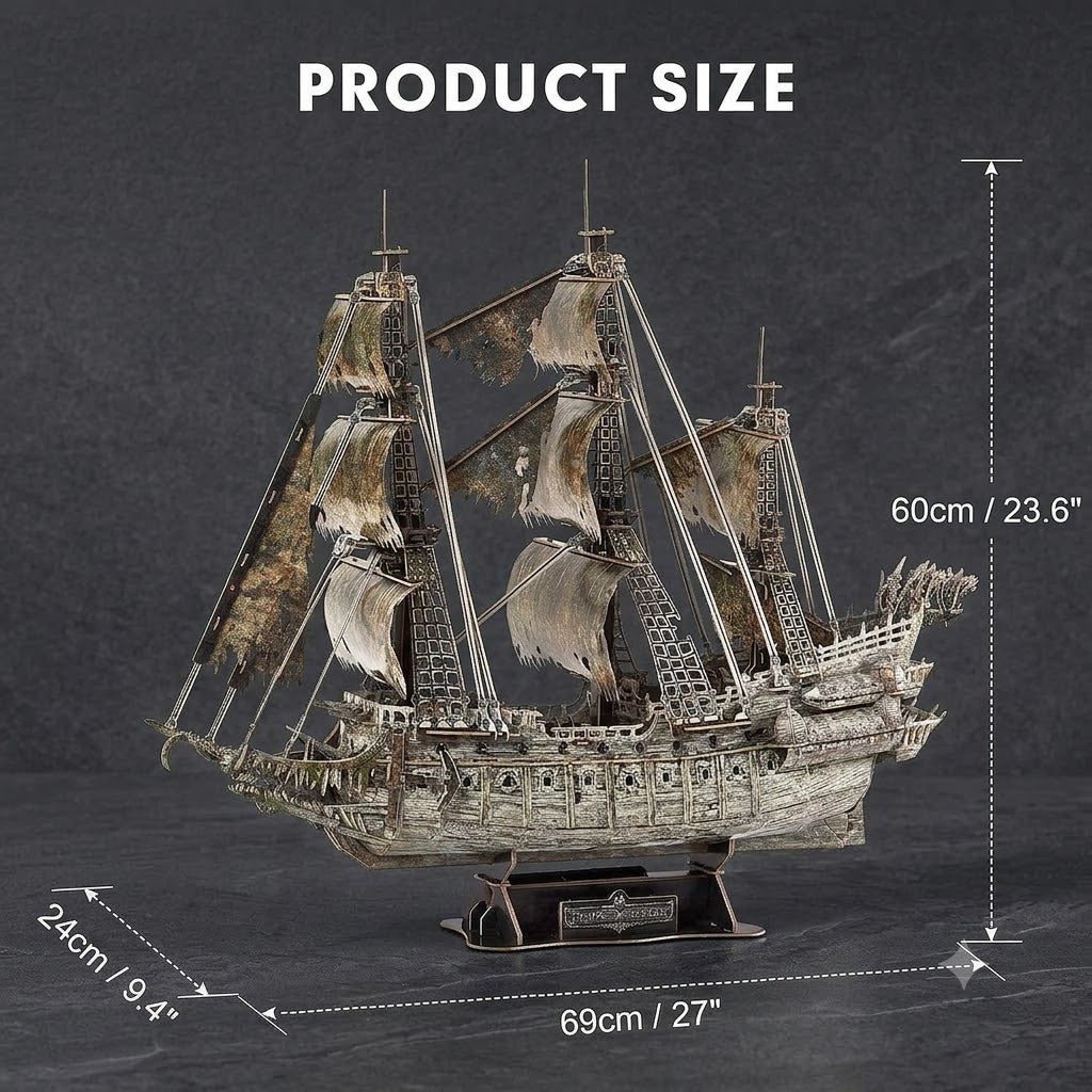 CubicFun Flying Dutchman 3D Pirate Ship Puzzle with Green LED – 360 Pieces