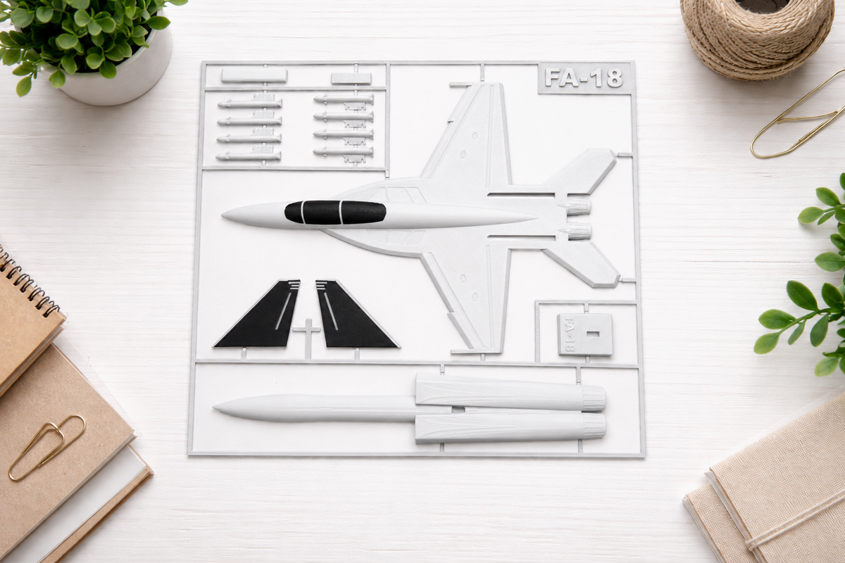 F/A-18 Fighter Jet 3D Printed Model Kit F/A-18 Fighter Jet 3D Printed Model Kit – Military Aircraft Desk Decor – Modern Aviation Display – Fighter Jet Model – Aviation Gift