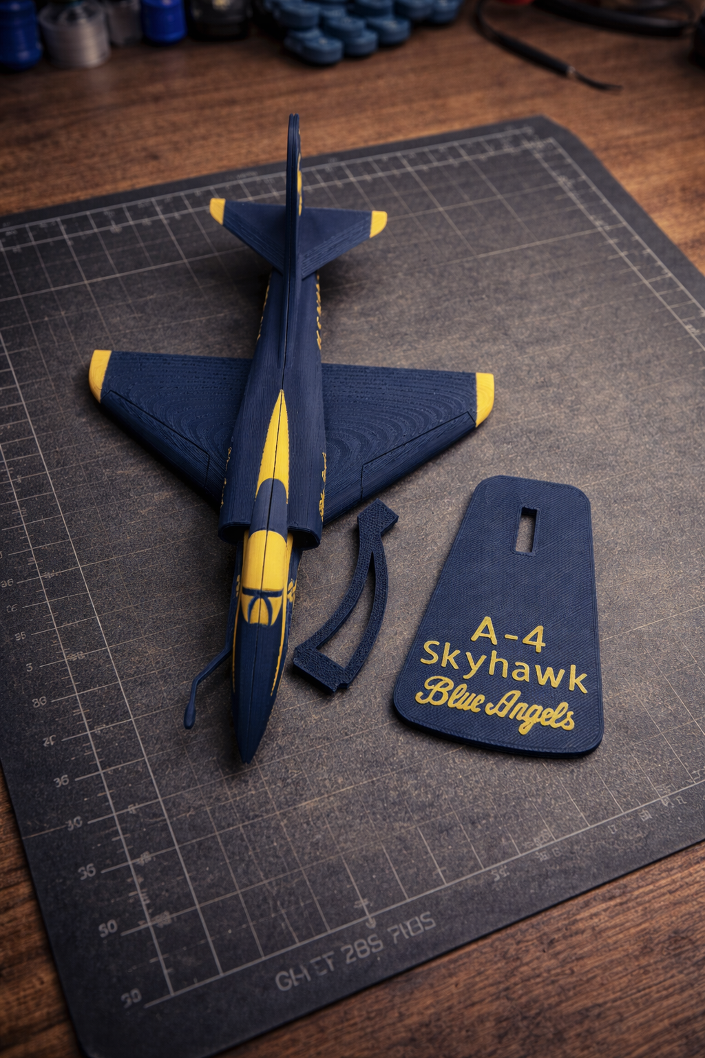 A-4 Skyhawk Blue Angels 3D Printed Aircraft Model – Loose Piece Display Jet Desk Decor
