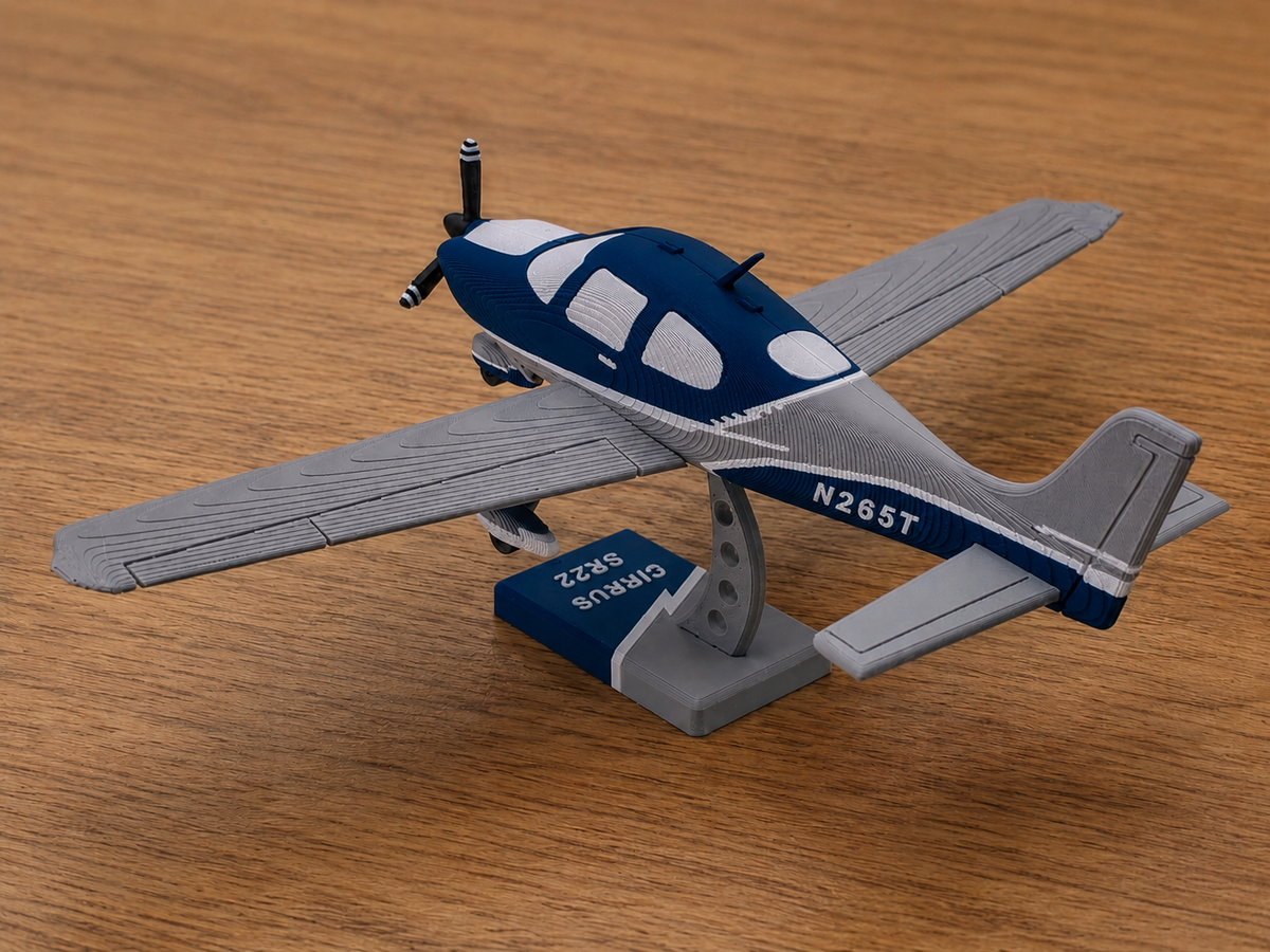 3D Printed Cirrus SR22 Model Kit DIY Aircraft Build Display