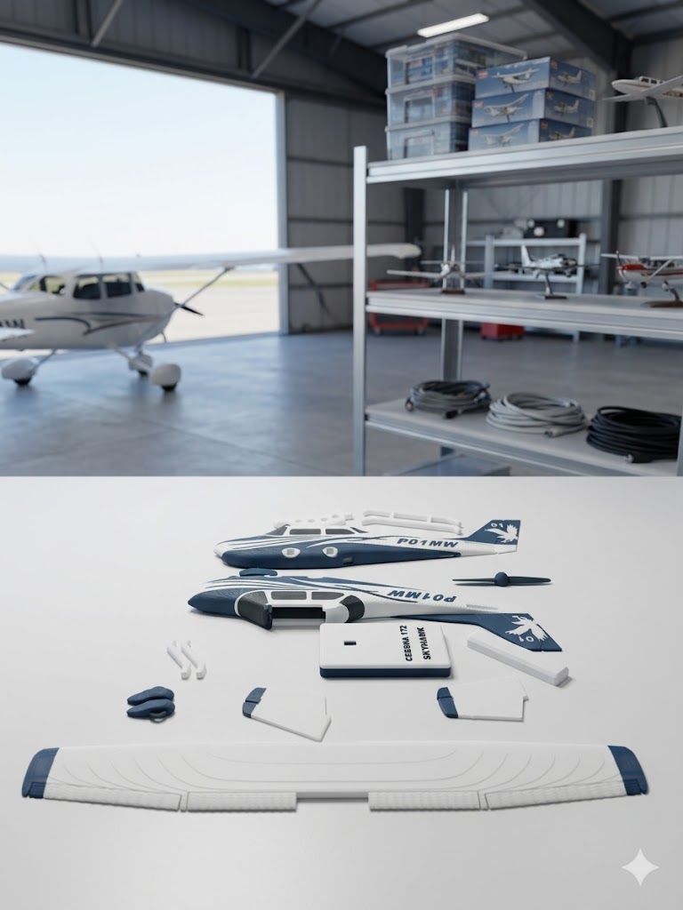 Cessna 172 Skyhawk 3D Printed Aircraft Model