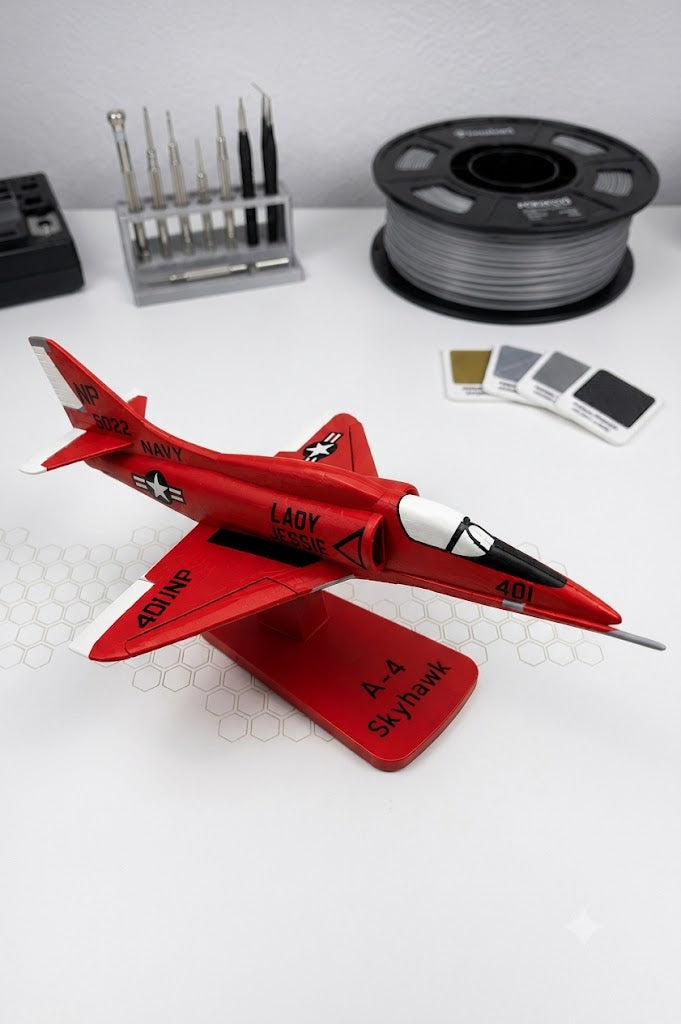 A-4 Skyhawk Loose Piece Display Model – 3D Printed Navy Jet Aircraft Decor