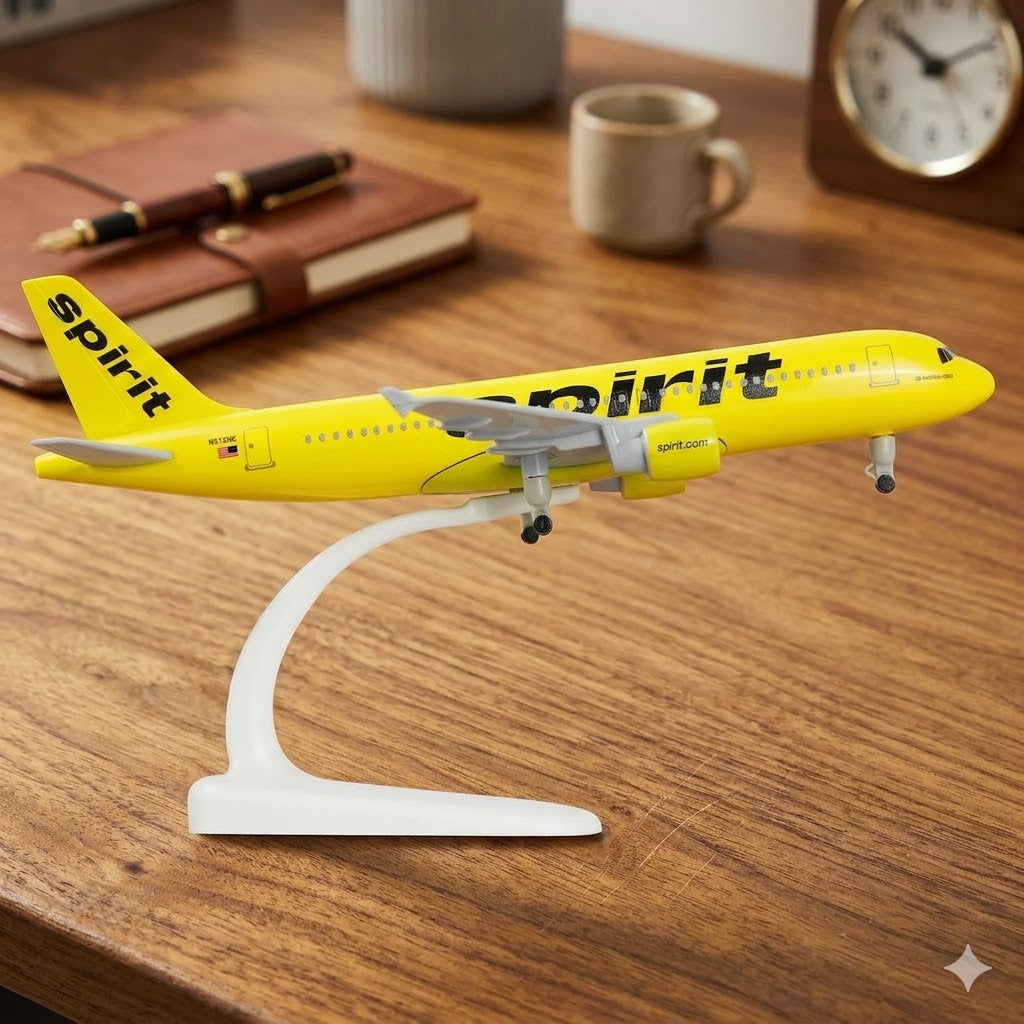 Spirit Airlines Airbus A320 Die-Cast Aircraft Model – 1/300 Scale Display Plane