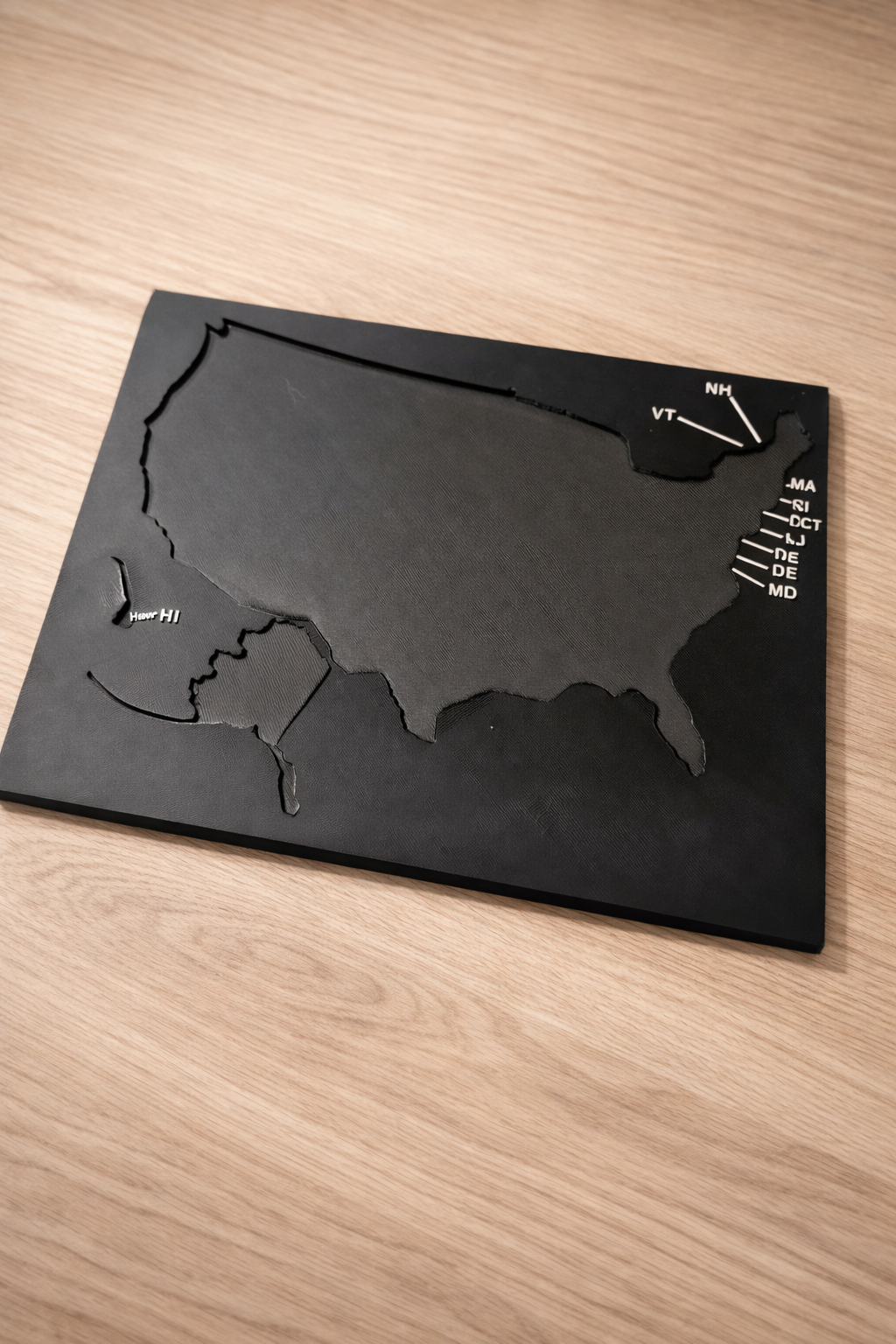 50 States USA Map 3D Printed Puzzle – Educational Geography Desk Display