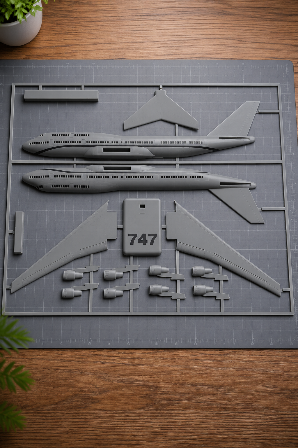 Boeing 747 Jumbo Jet 3D Printed Aircraft Model Kit – Commercial Airliner