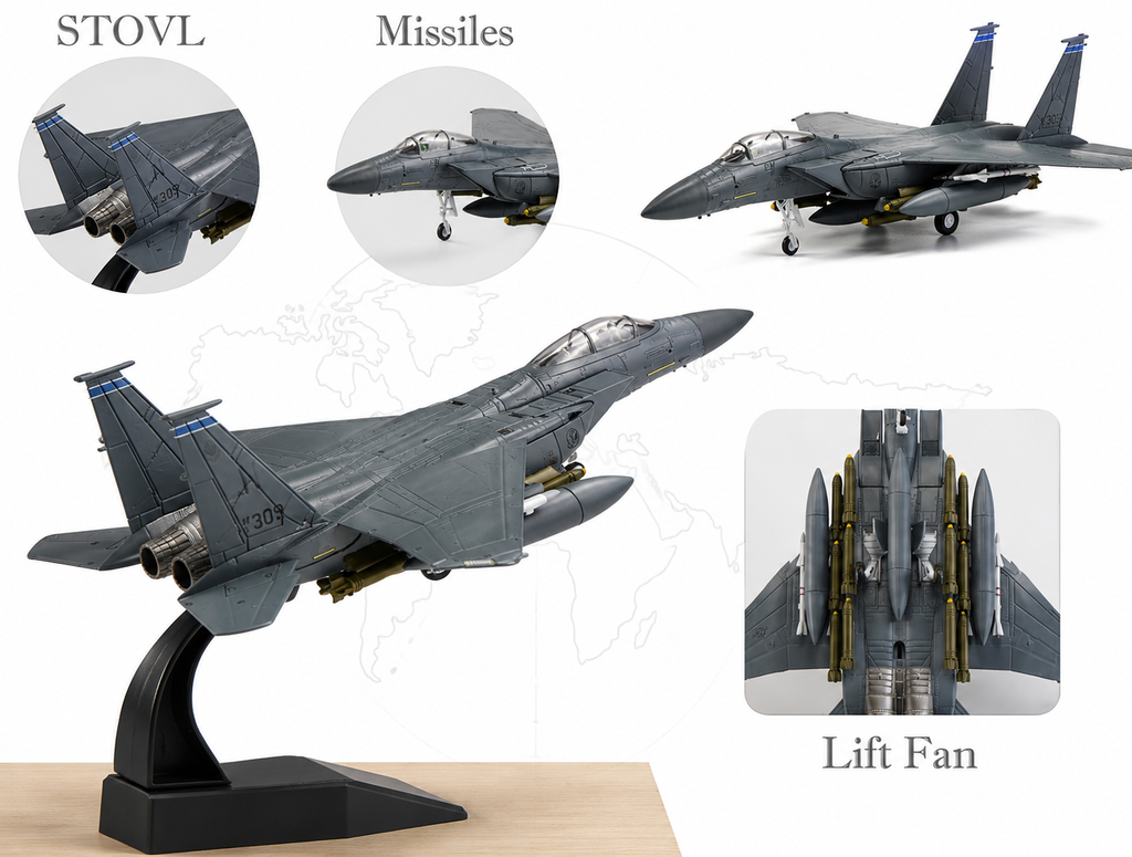 F-15E Strike Eagle Die-Cast Aircraft Model – 1/100 Scale Military Display Jet